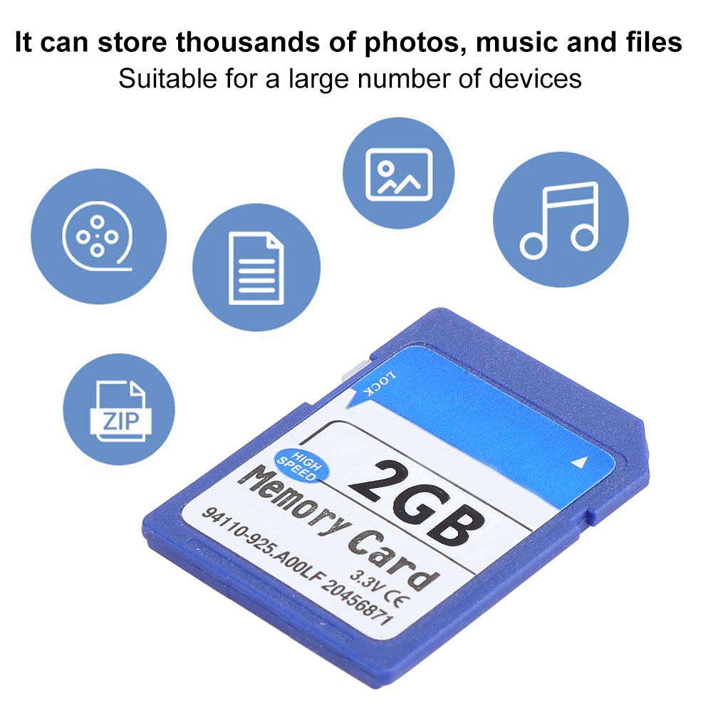 Beufee 2GB SD Card - 90MB/s Fast Read Speed, Secure Digital Flash Memory Card for DSLR Cameras, Music, Photos - Reliable Data Storage for Travel, Events & Daily Use