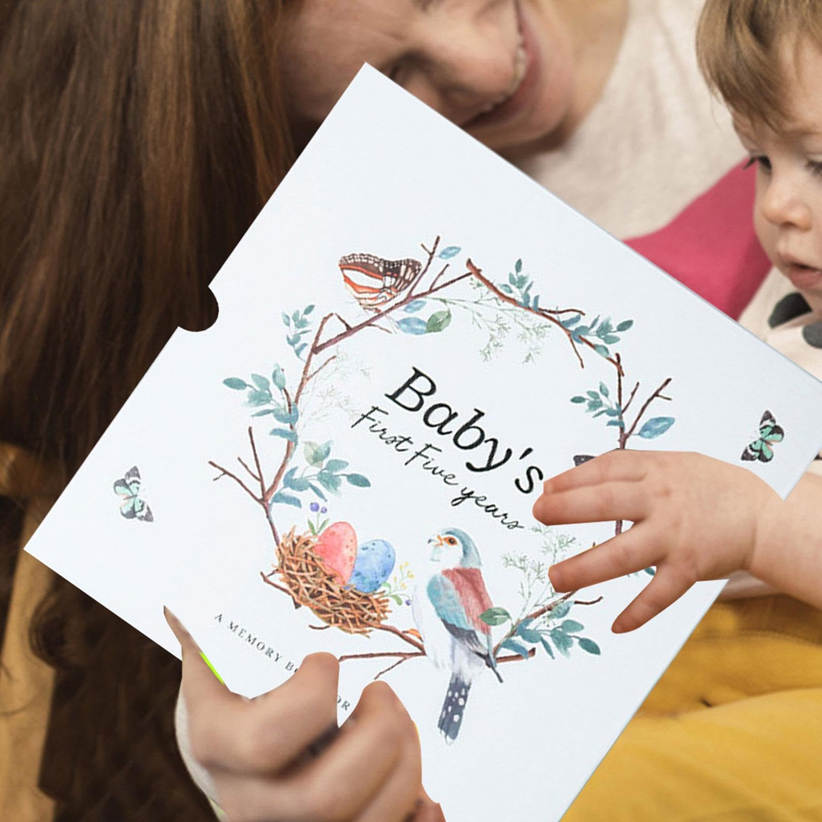 Baby Memory Book & Keepsake Journal | First 5 Years Milestone Photo Album for New Parents | Gender Neutral Baby Record Book for Birthdays, Christenings & Special Moments