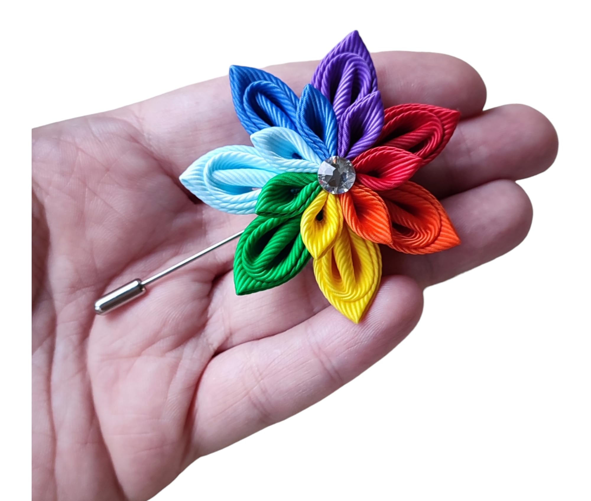 Rainbow Flower Brooch Pin - LGBT Pride Lapel Pin for Men & Women - Perfect for Pride Parades, LGBTQ Events & Everyday Wear