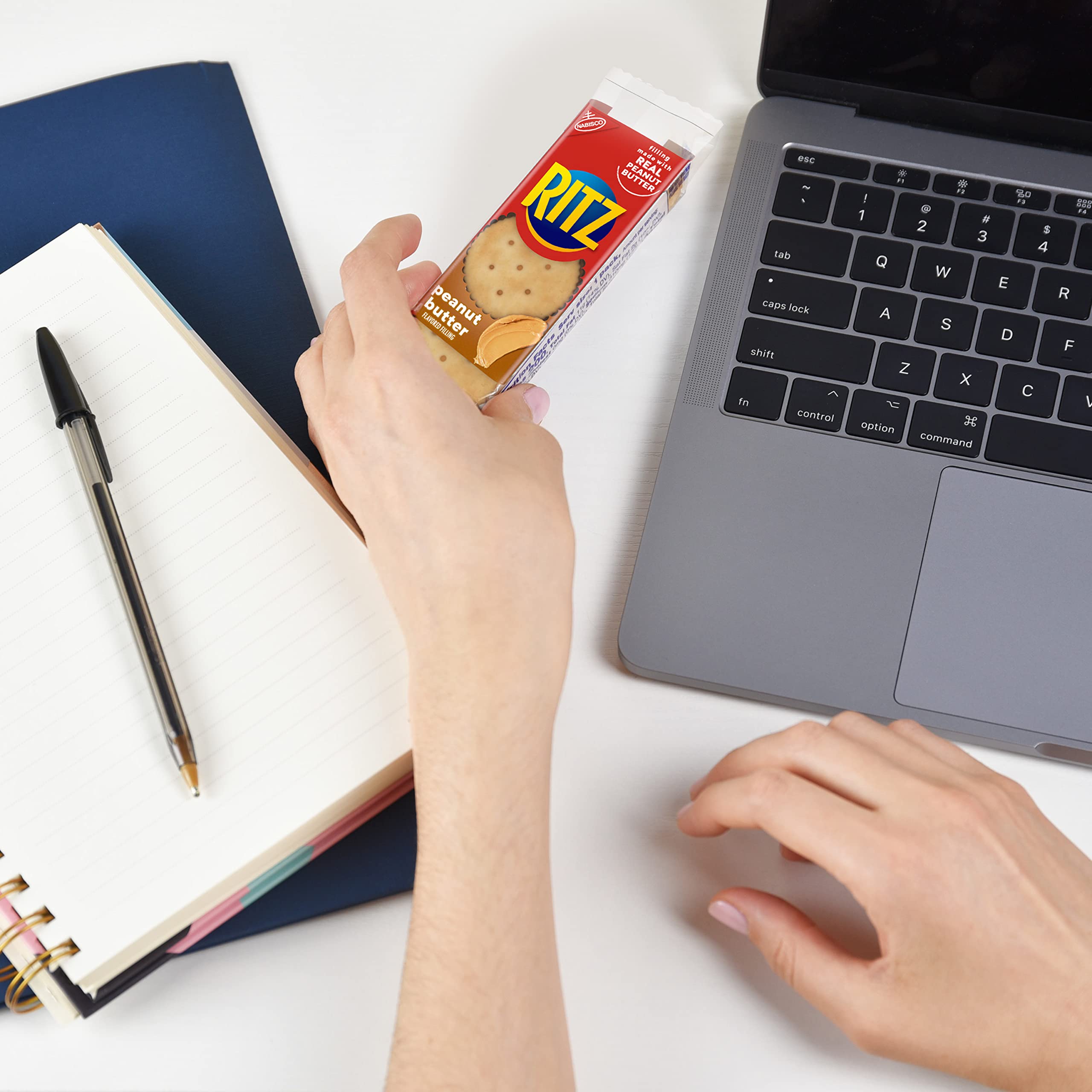 RITZ Peanut Butter & Cheese Sandwich Crackers Variety Pack - 32 Individually Wrapped Snack Packs (6 Crackers Each) - Perfect for School Lunches, Office Snacks & On-the-Go Treats