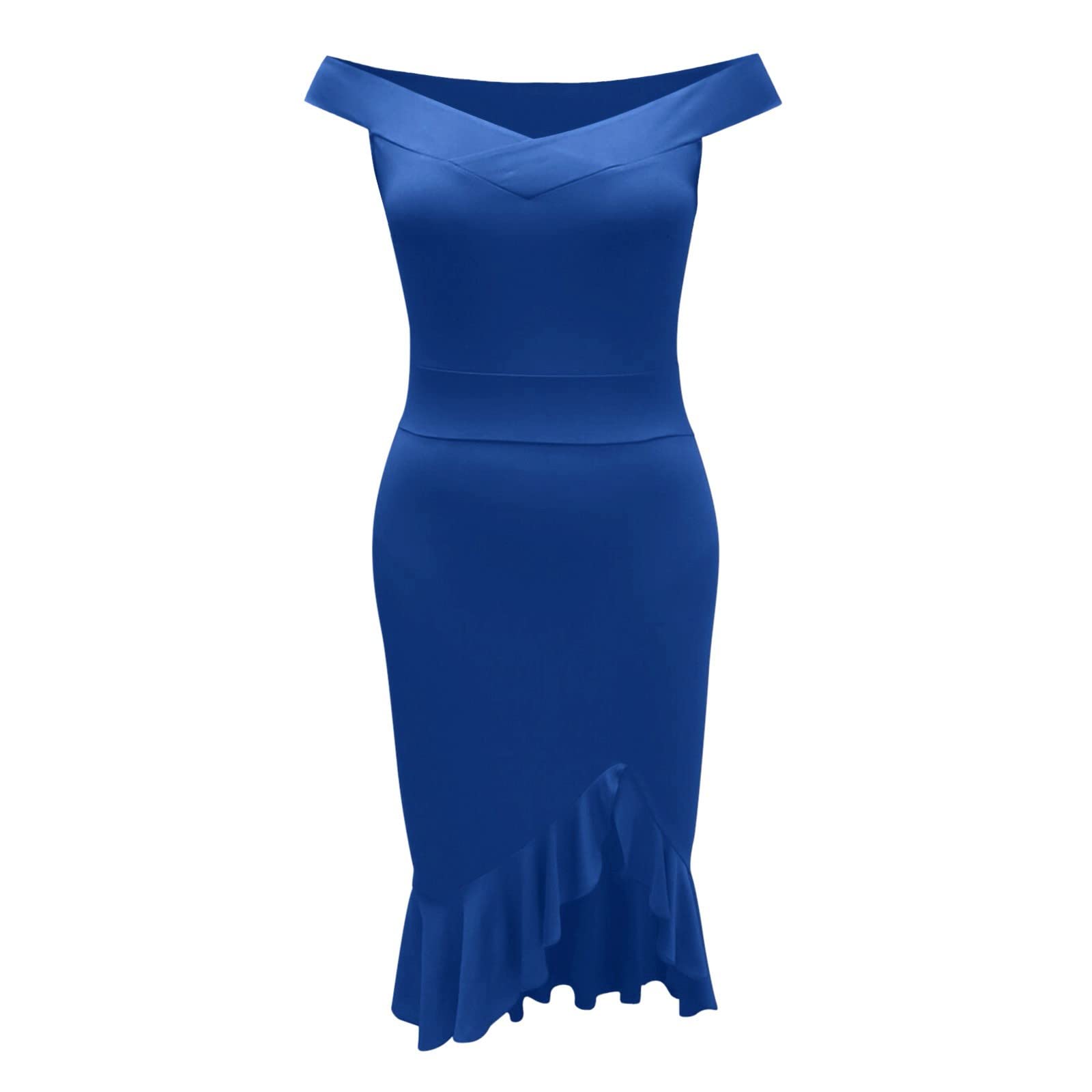 Elegant One Shoulder Smocked Formal Dress for Women - Sexy Sleeveless Wedding Guest & Evening Party Dress with Side Slit Wrap Design | Perfect for Cocktail Parties, Bridal Showers & Special Occasions