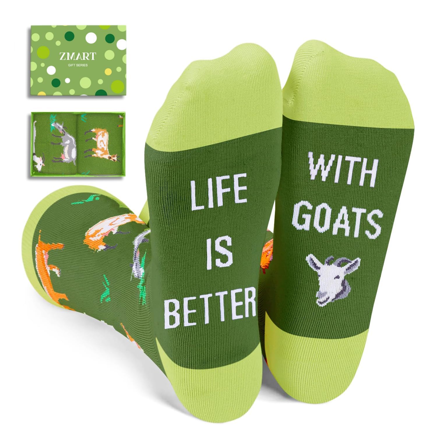 Zmart Animal Socks for Men & Women - Fun Donkey, Poodle, Squirrel, Beagle & Goat Design Novelty Socks - Perfect Gift for Pet Lovers & Animal Enthusiasts - Great for Casual Wear, Costume Parties & Holiday Gifts