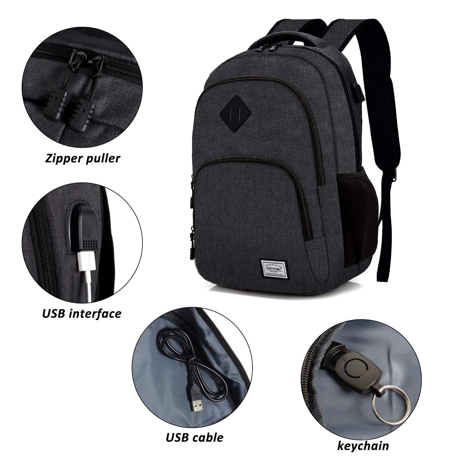 Travel Laptop Backpack for Men & Women - Lightweight Carry On Backpack with USB Charging Port, Durable Computer Work & School Bag for Daily Commute, Business Trips & College