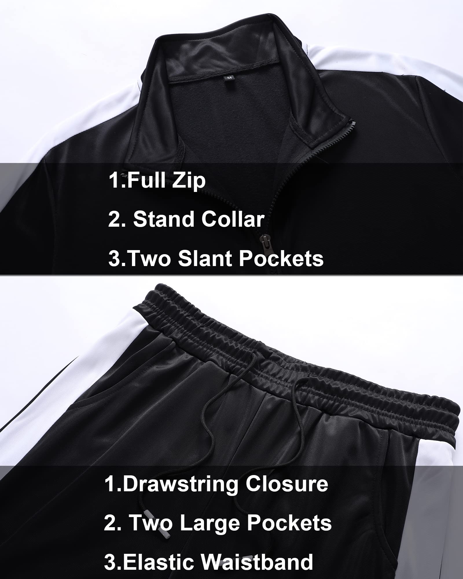 **MACHLAB Men's Activewear Full Zip Tracksuit Set - Warm Winter Sports Jogging Suit, Casual Sweatpants & Hoodie Outfit for Gym, Running, and Lounge Wear**