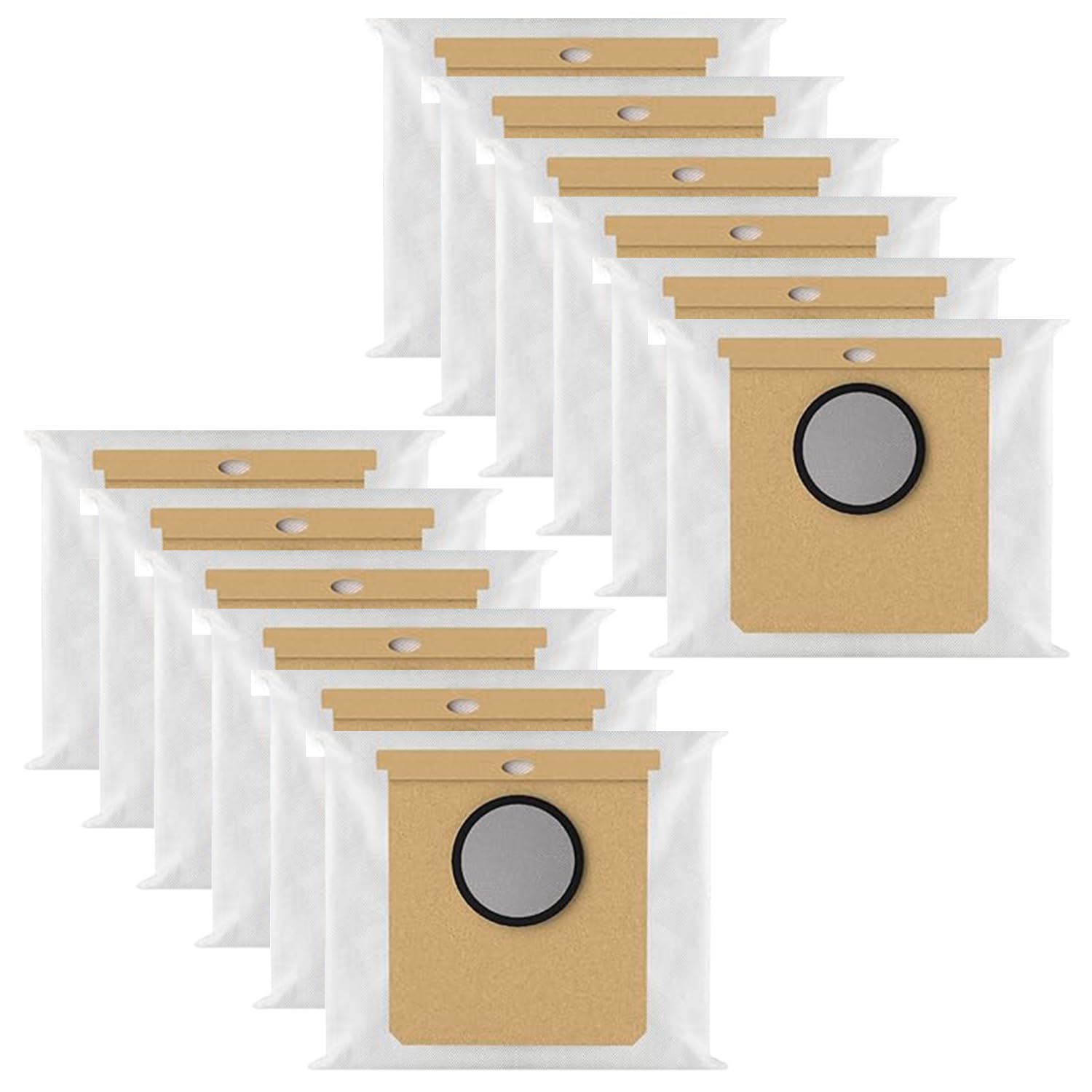 12-Pack 2.5L Replacement Dust Bags Compatible with Eufy L60/L60 SES/L50/L50 SES, Conga Home 1000/8090 Ultra/9090AI, Haier H9 Plus Vacuum Cleaners - High Capacity Dust Collection for Pet Hair, Allergies & Deep Cleaning