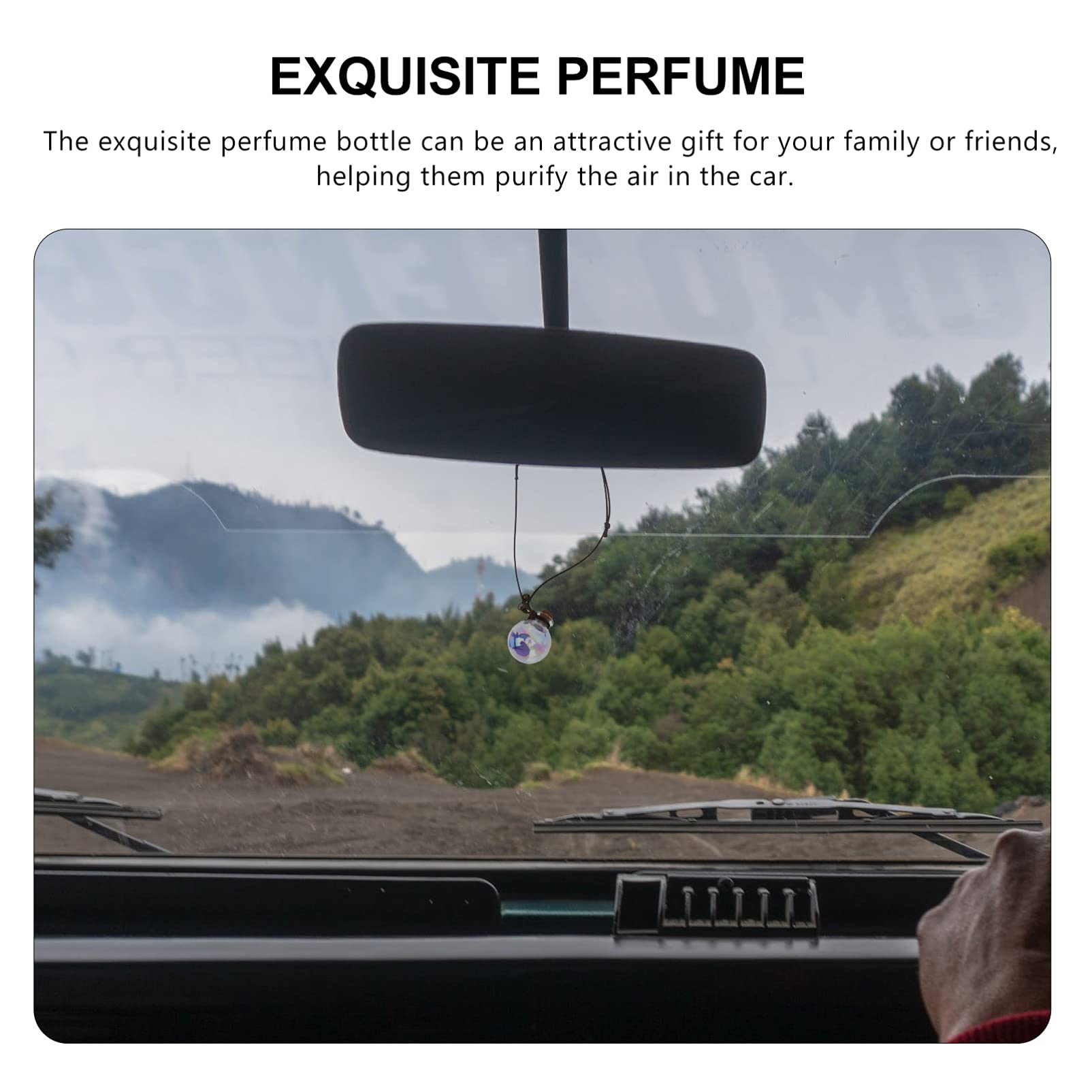 Beaupretty 4pcs Refillable Perfume Bottle Pendant - Car Interior Hanging Ornament, Glass Aromatherapy Air Freshener, Auto Perfume Necklace for Home, Office, and Travel Use