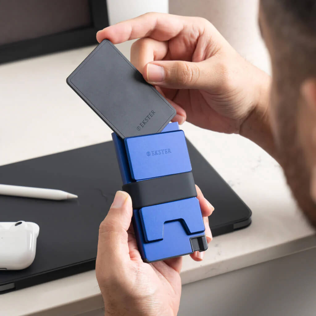 Ekster Pro RFID Blocking Aluminum Card Holder - Slim Minimalist Wallet for Men & Women - Perfect for Travel, Business & Everyday Carry