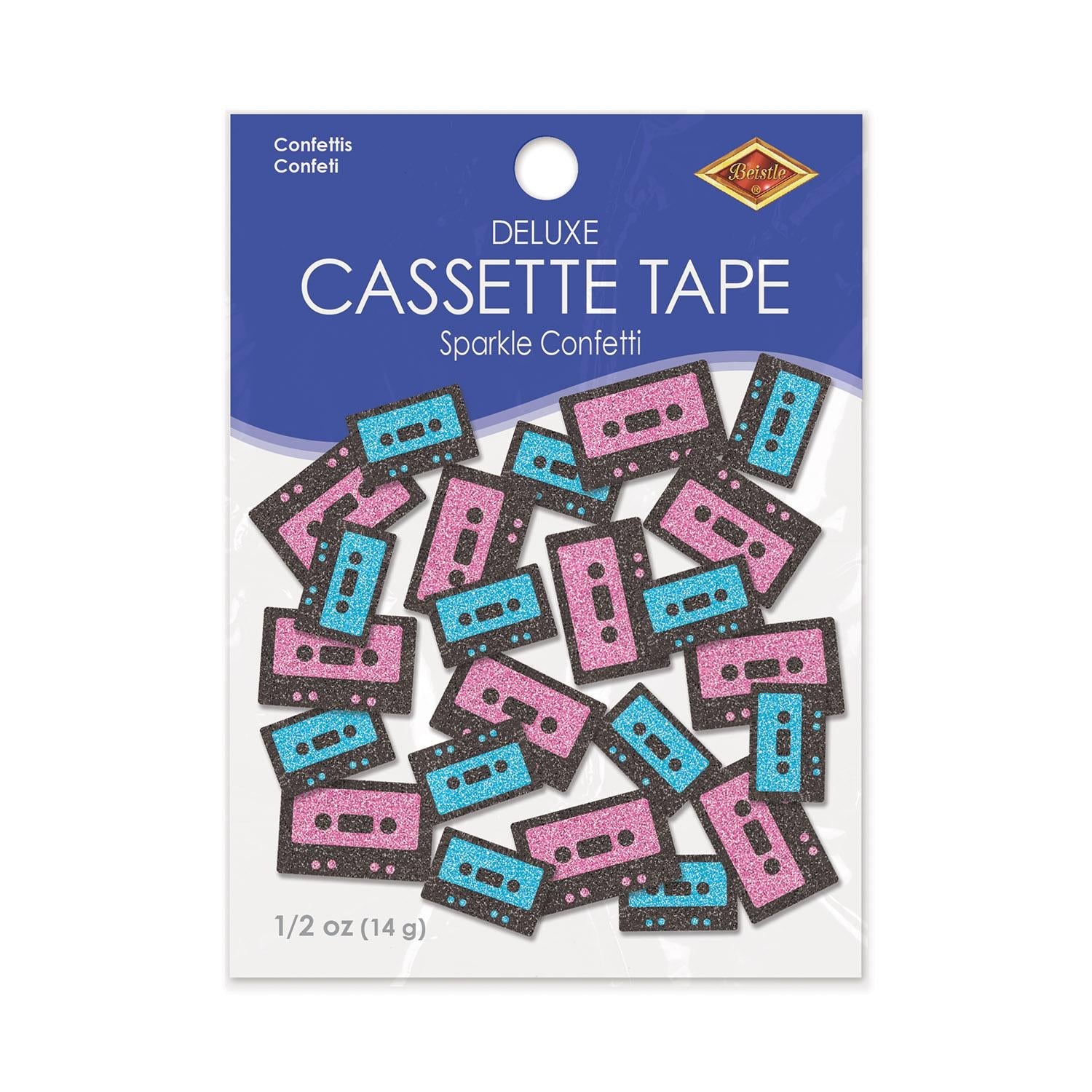 12 Pack Beistle Cassette Tape Deluxe Party Sparkle Confetti (0.5 Oz/Pkg) - Perfect for 80s Theme Parties, Birthday Celebrations & Retro Events