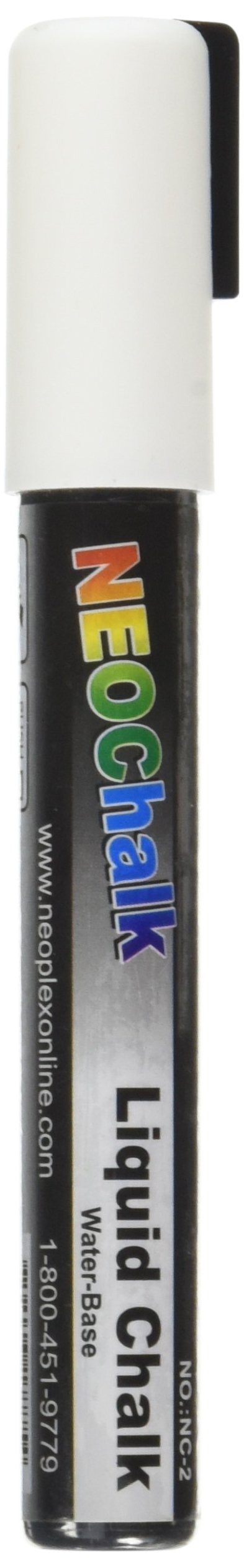 NeoChalk Liquid Chalk Marker - White Chisel Tip for Whiteboards, Glass, Windows & Non-Porous Surfaces - Ideal for Restaurants, Classrooms & Office Use