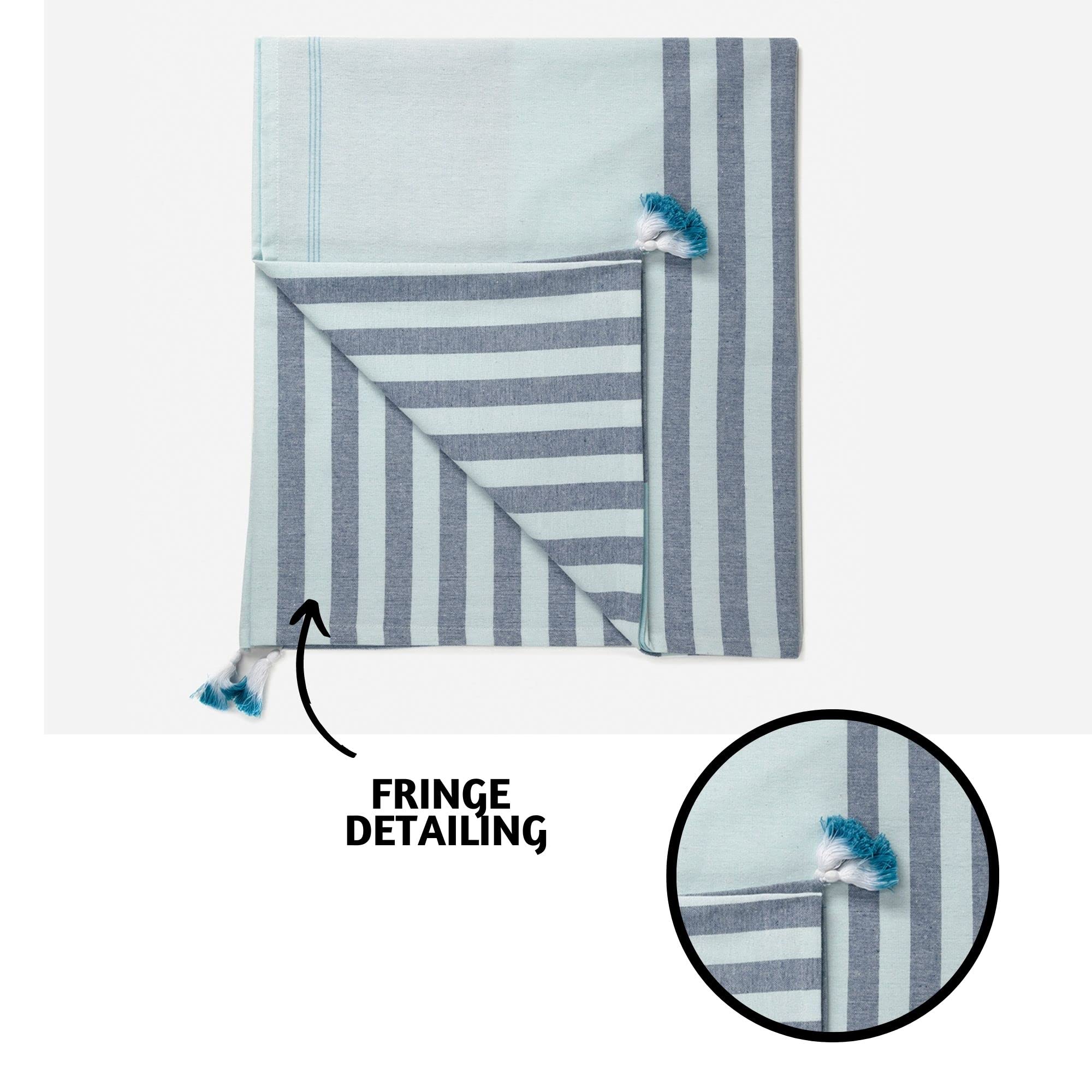 Folkulture Oversized Striped Beach Towel 40x72 - Quick Dry, Sandproof, Includes Tote Bag - Perfect for Pool, Beach, Vacation & Outdoor Activities