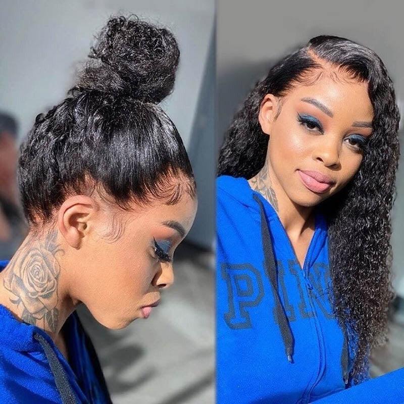 360° Invisible Strap HD Lace Wig - Curly Pre-Plucked with Clean Hairline | Natural-Looking Human Hair Wig for Women | Perfect for Daily Wear, Cosplay & Special Occasions