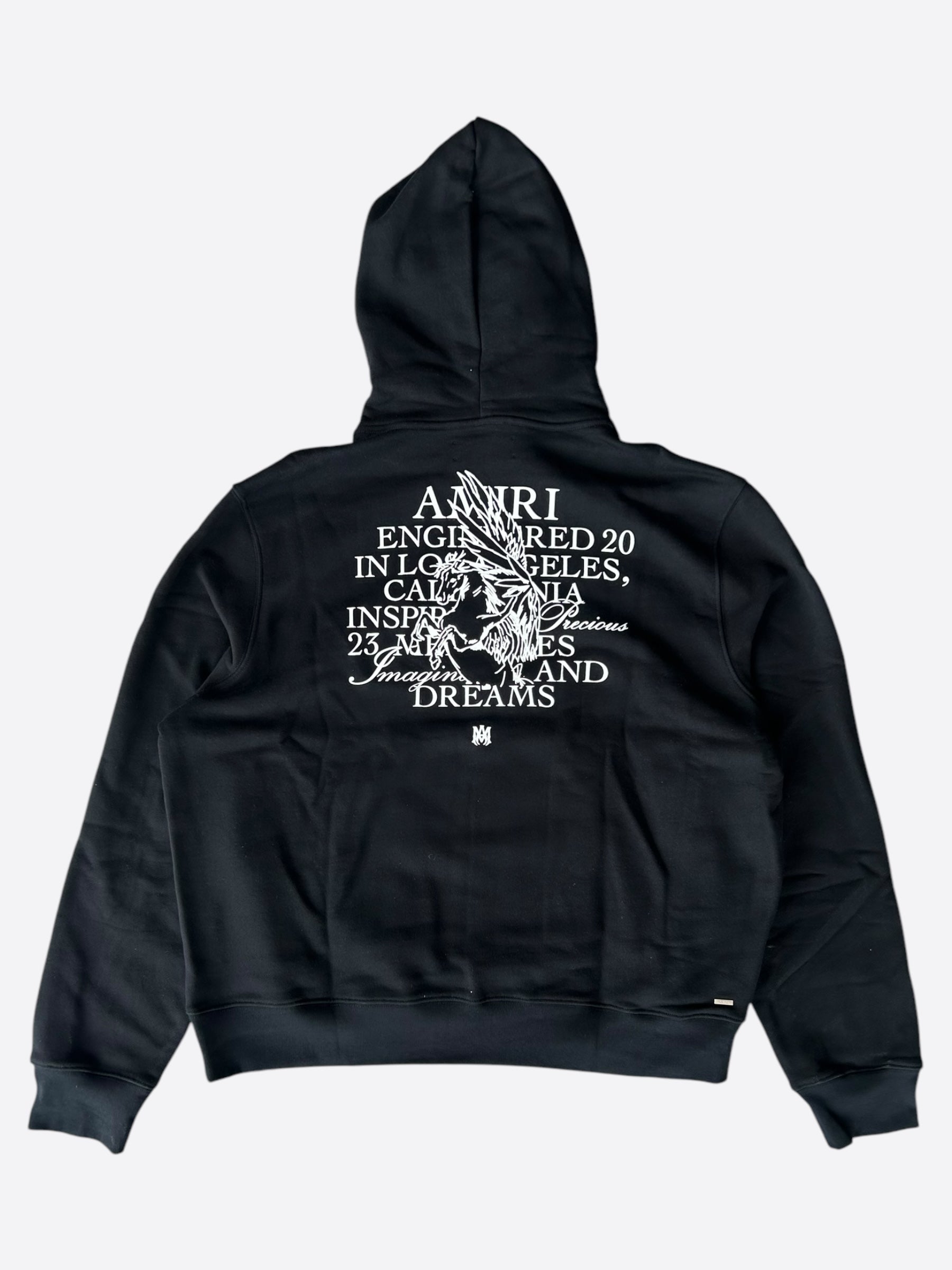 Amiri Black & White Precious Memories Logo Hoodie - Men's Premium Streetwear Pullover for Casual Wear & Urban Fashion