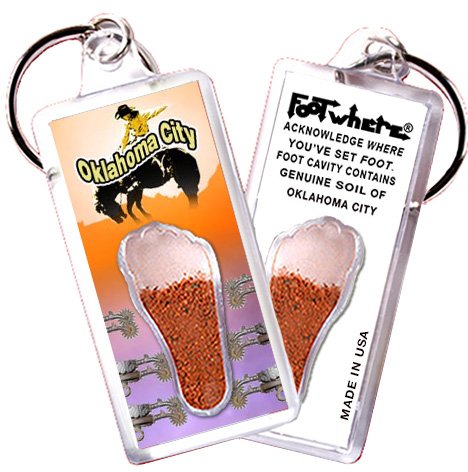 FootWhere Oklahoma City Souvenir Keychain - Authentic USA-Made Travel Gift for Friends & Family | Perfect for Home, Office, or Car Keys
