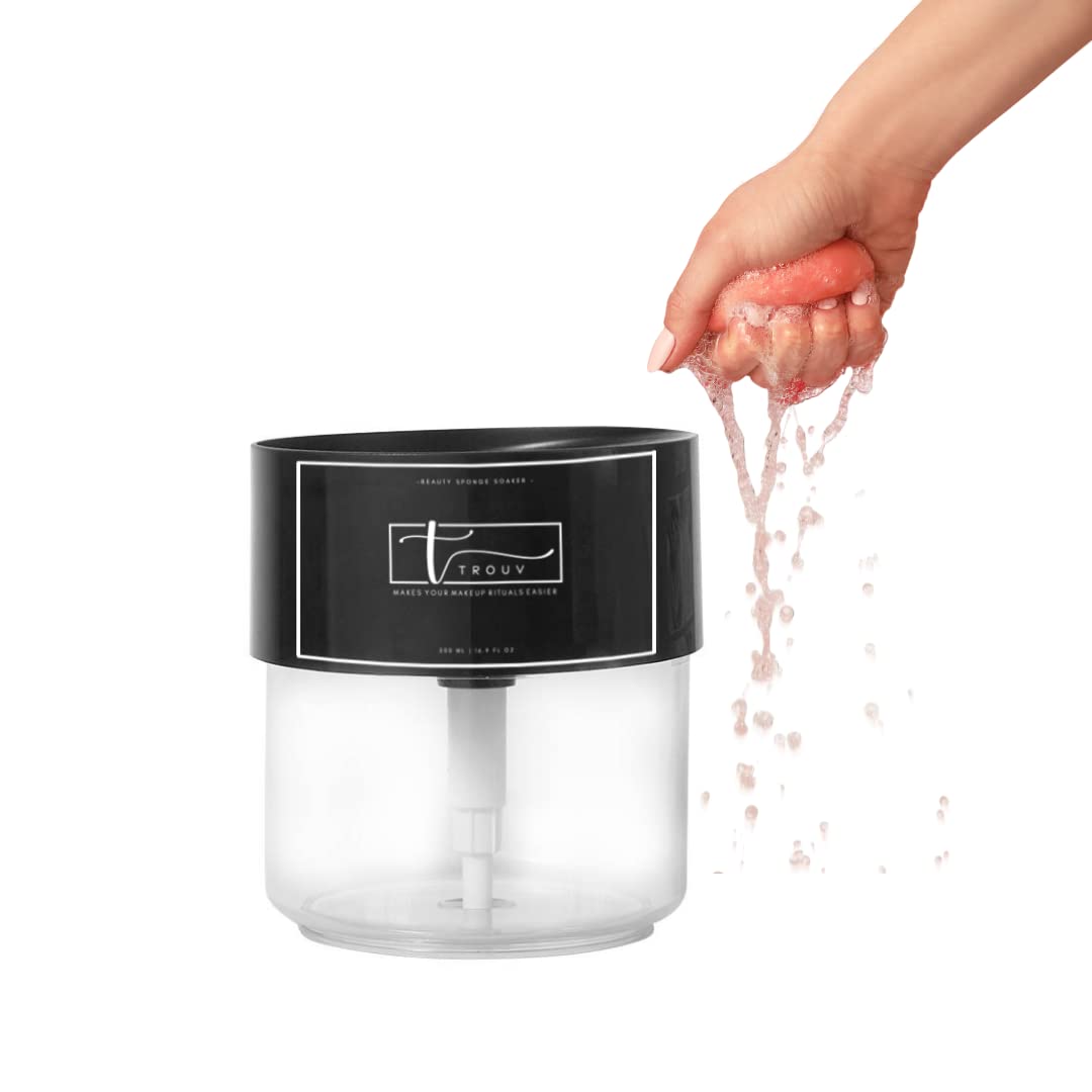 Premium Refillable Water Pump Dispenser for Makeup Sponges | Beauty Sponge Soaker & Dampener | Perfect for Foundation & Liquid Makeup Application | Ideal for Home Vanity, Travel & Professional Makeup Kits (Sponge Not Included)