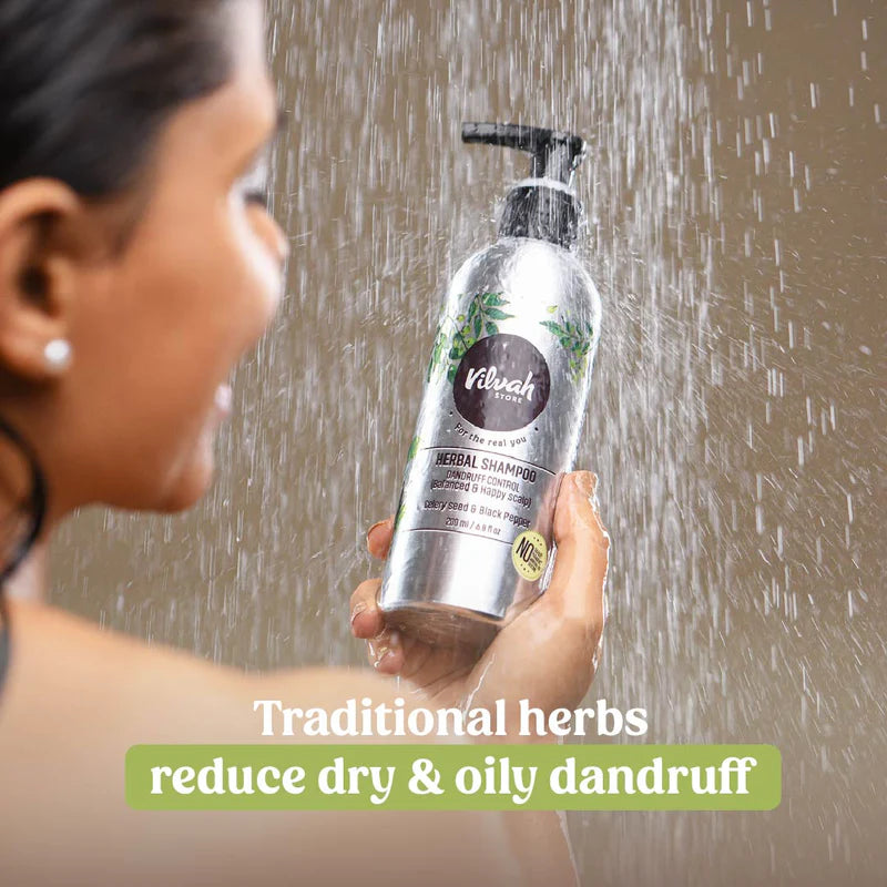 Natural Herbal Shampoo for Dandruff Control & Scalp Care - Sulfate-Free, Anti-Itch Formula for Dry, Flaky Scalp | Perfect for Daily Use & Sensitive Scalp