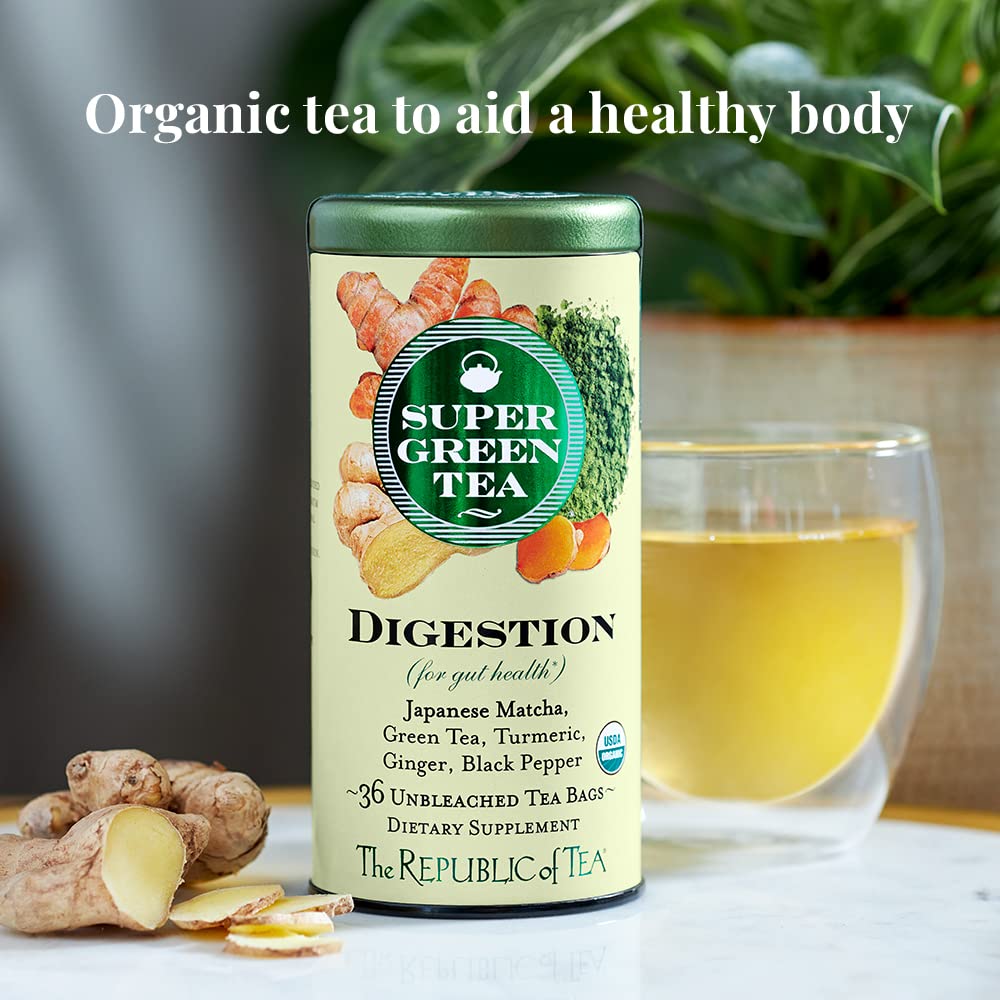 Organic Digestion SuperGreen Tea Bulk Bag - 250 Tea Bags with Japanese Matcha & Green Tea | Naturally Caffeinated | Herbal Wellness for Digestive Support | Perfect for Morning Boost & After-Meal Relaxation