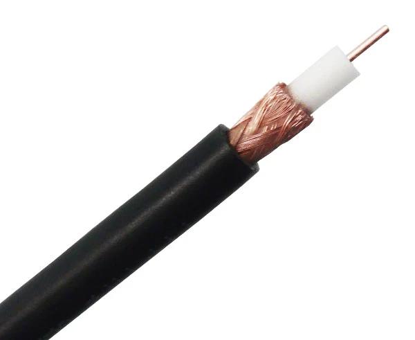 High-Quality RG59 Coaxial Cable - 20 AWG Bare Copper with 95% Braid Shielding (1000ft, Black) for CCTV, Security Systems & Home Theater Installations