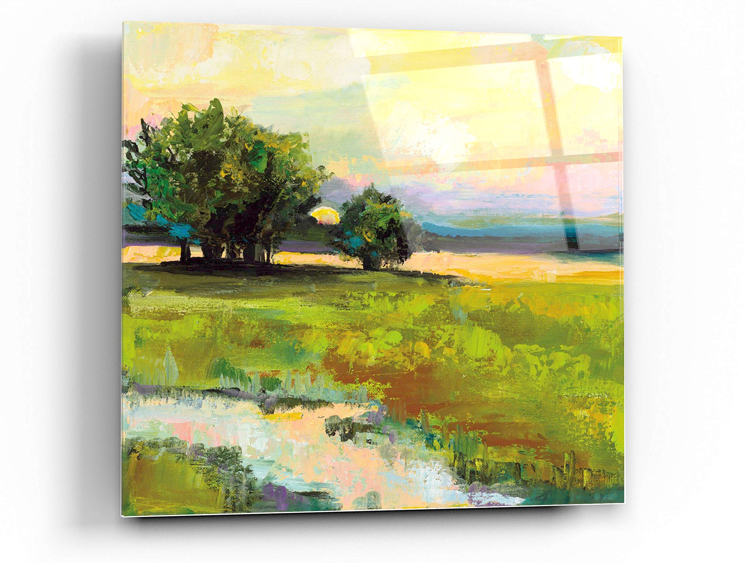 Epic 'Weekapaug Inn' Acrylic Glass Wall Art by Jeanette Vertentes - 36x36 Inches Modern Painting for Living Room, Bedroom & Office Decor