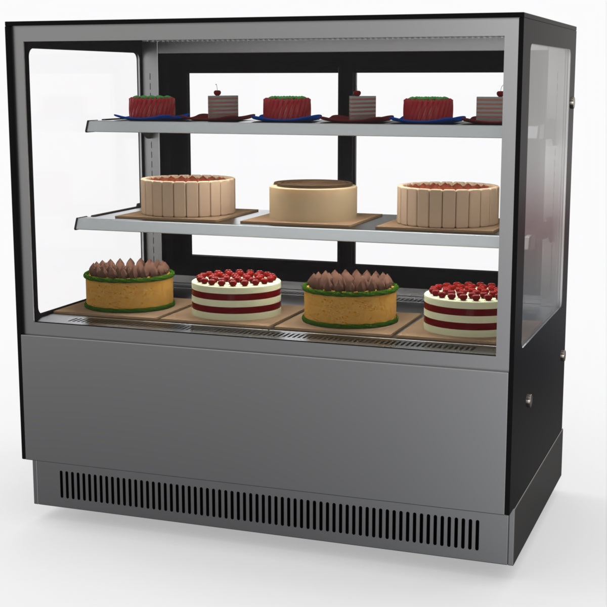 Bonvue Modern 2-Tier Cake Stand & Food Display Shelf - Stainless Steel 1200RF2 for Wedding, Dessert Table & Buffet Serving