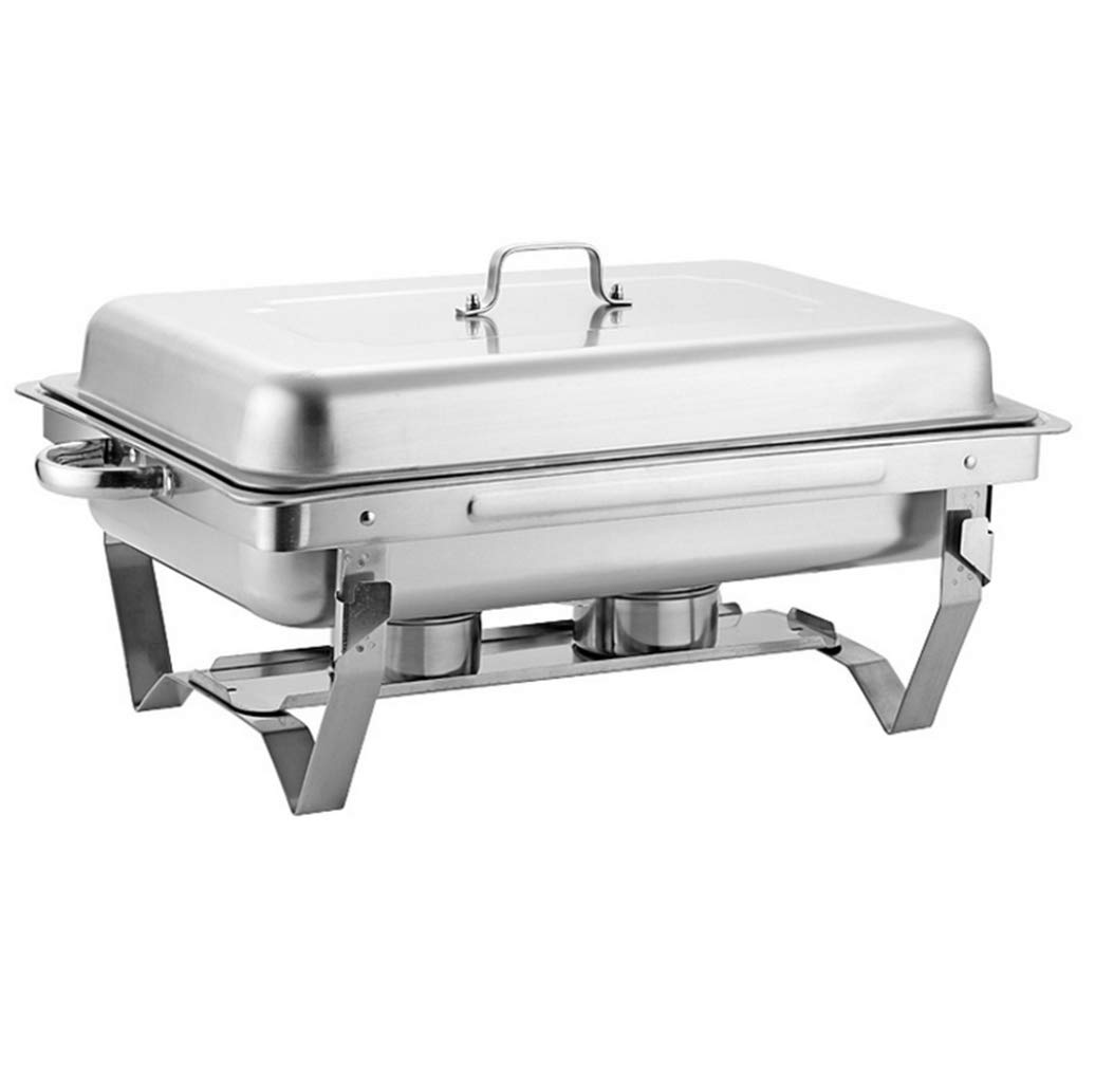YFMMM Stainless Steel Buffet Warmer Set - 9.5L Rectangular Chafing Dish with Mirror Cover & Foldable Frame for Catering, Parties & Banquets | Professional Kitchen Food Warming Solution for Events, Weddings & Buffet Service