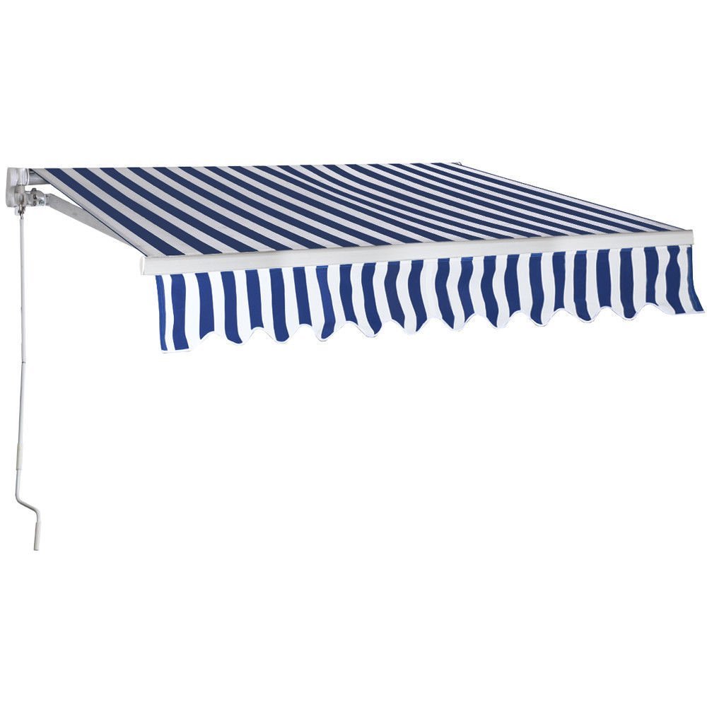 8.2' x 6.5' Retractable Patio Canopy - Manual Deck Awning Sunshade Shelter for Outdoor Garden, Backyard, Poolside & Camping Use