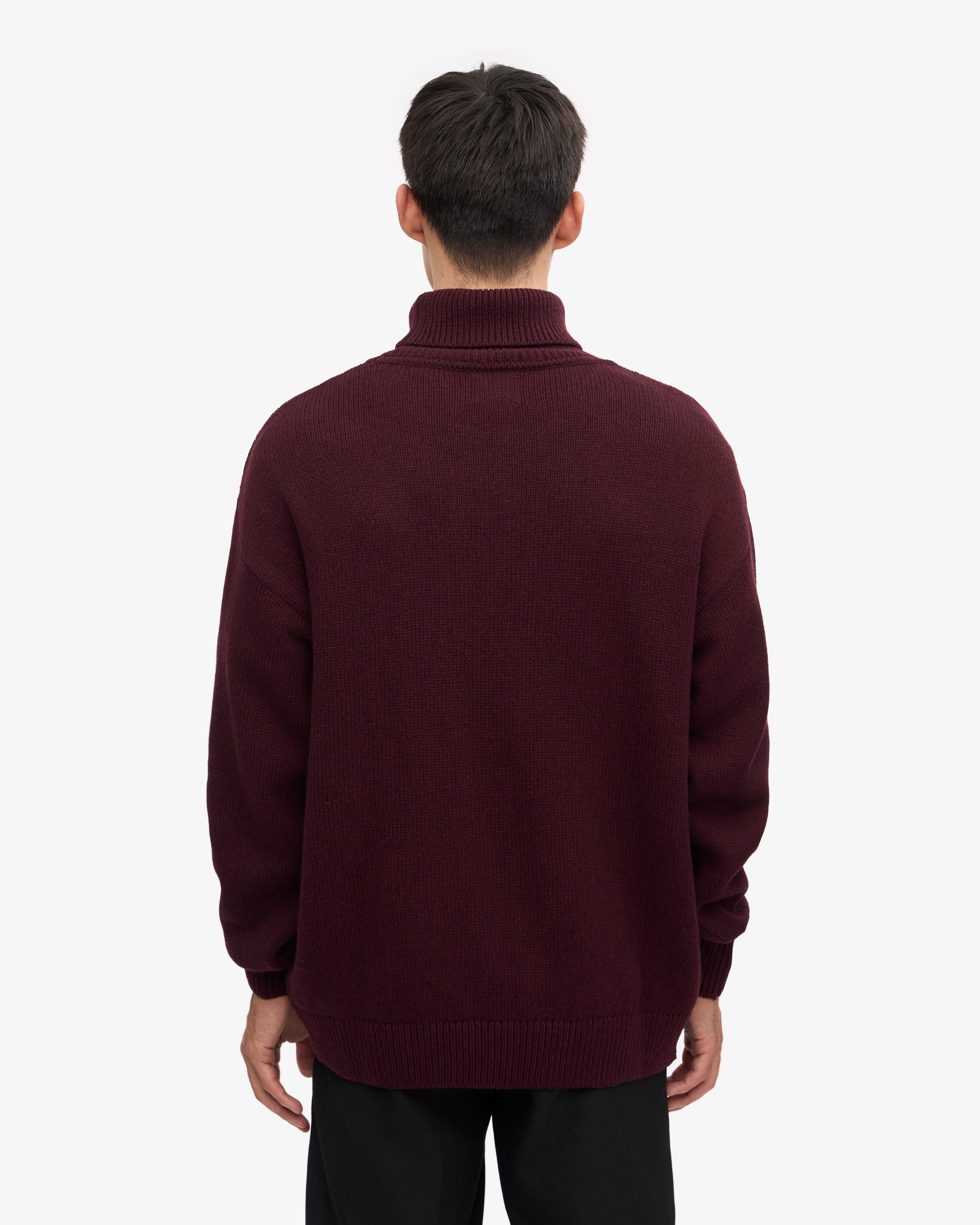 Premium Merino Wool Turtleneck Sweater for Women - Warm Oxblood Red Winter Pullover - Perfect for Office, Date Night & Cold Weather Fashion