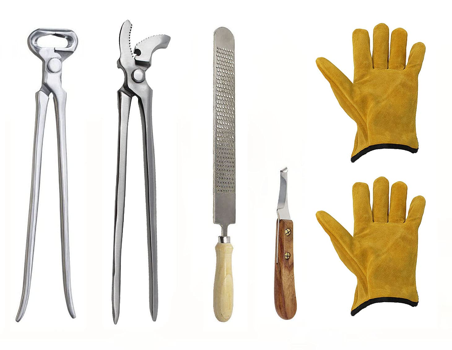 CHALLENGER Professional 4-Piece Horse Farrier Tool Kit - Hoof Care, Grooming & Trimming Essentials (984K28) - Perfect for Equestrian Care, Stable Maintenance & DIY Hoof Trimming