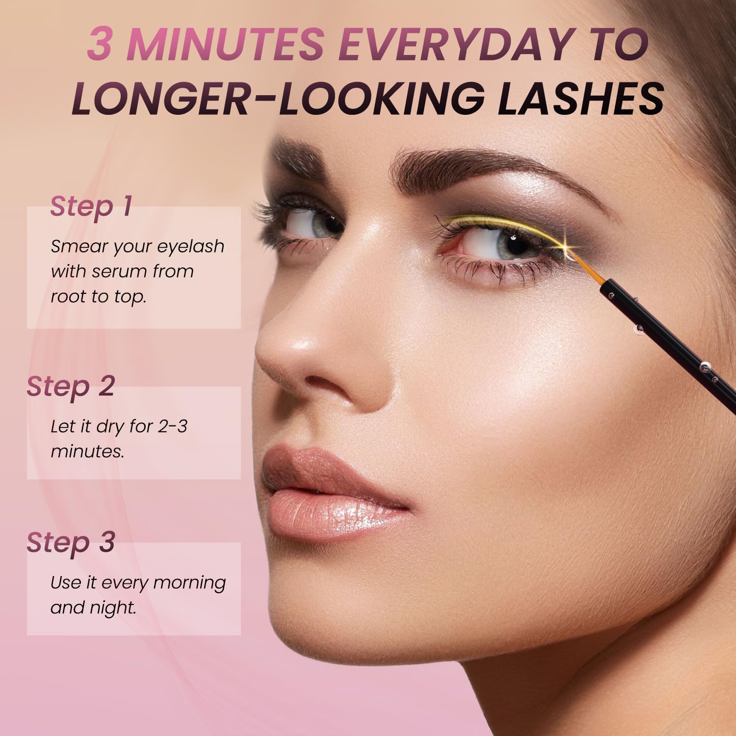 Premium Eyelash Growth Serum - Advanced Formula for Longer, Thicker & Fuller Lashes | Vegan & Gentle Lash Conditioner | 0.17 Fl Oz (5mL) | Perfect for Daily Use & Special Occasions