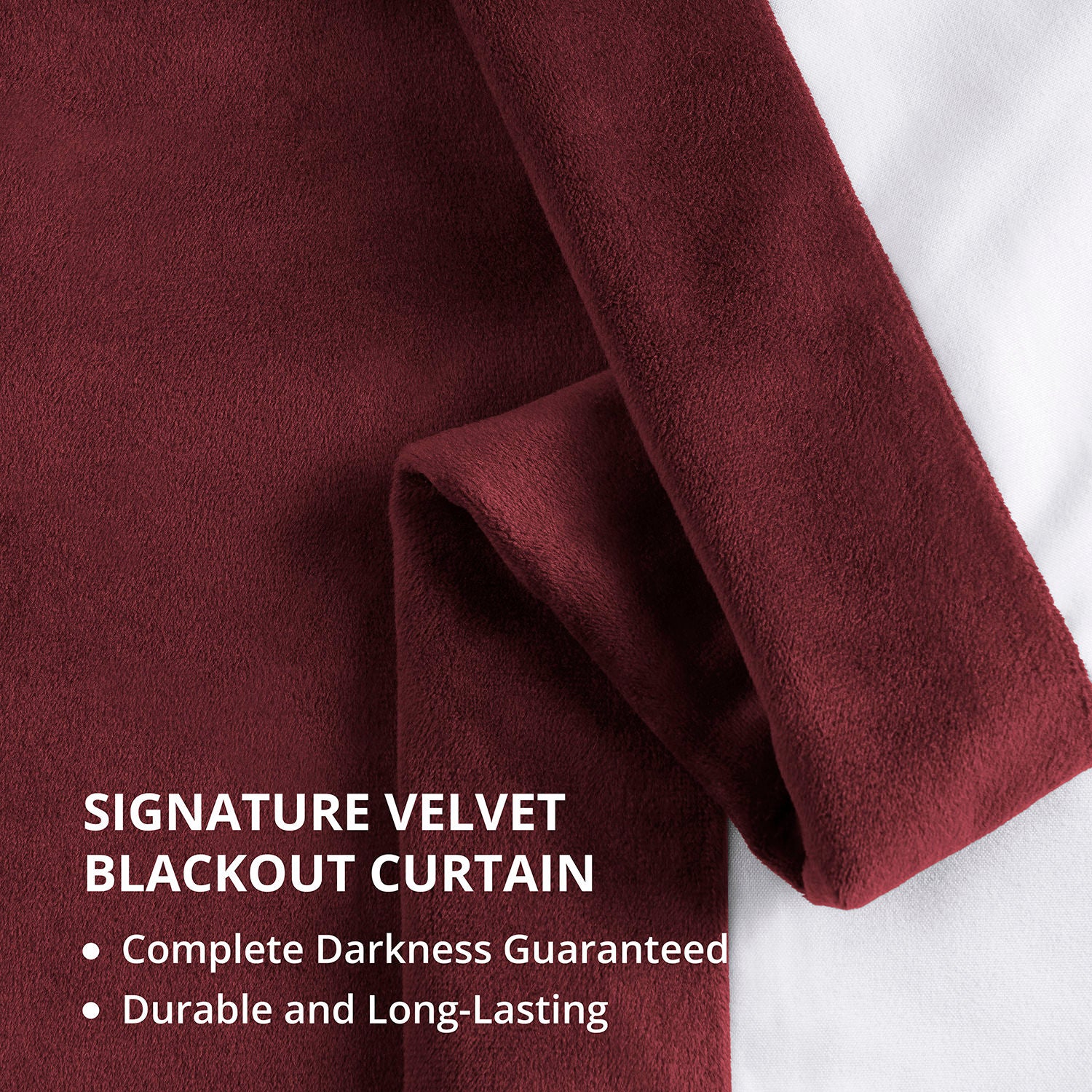 Burgundy Signature Extra Wide Velvet Blackout Curtains - Thermal Insulated Room Darkening Drapes for Bedroom, Living Room & Home Theater