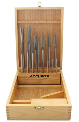 Accusize 14-Piece HSS Chucking Reamer Set - Over & Under Size (0.1240