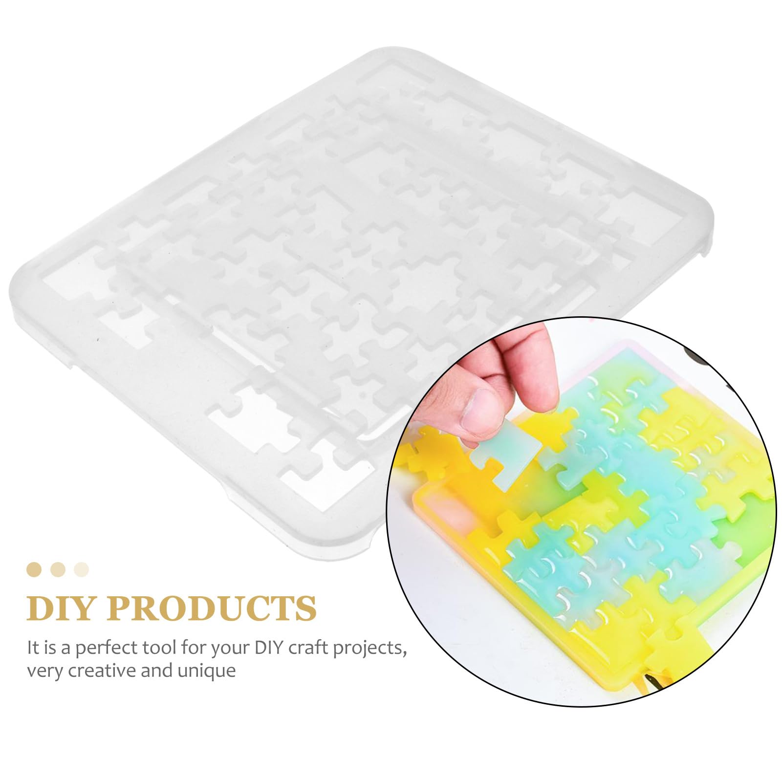 Healifty Puzzle Resin Silicone Molds for Chocolate & Epoxy DIY - Food Safe Silicone Chocolate Molds, Epoxy Resin Casting Molds for Puzzle-Shaped Crafts, Candles, Soap Making & Home Decor