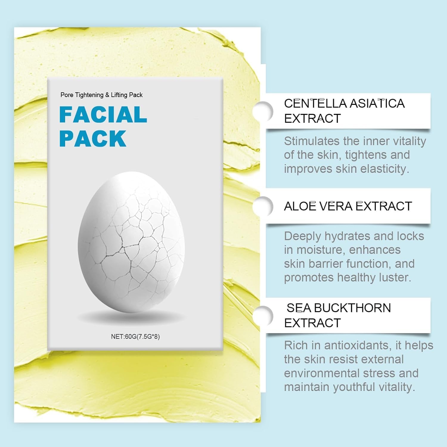 Zombie Face Mask - Hydrating & Firming Skin Care Mask for Pore Tightening & Lifting, Includes Mask Brush (1 Box of 8 Sheets) - Perfect for Halloween Costumes, Spa Nights, and Skin Rejuvenation Treatments