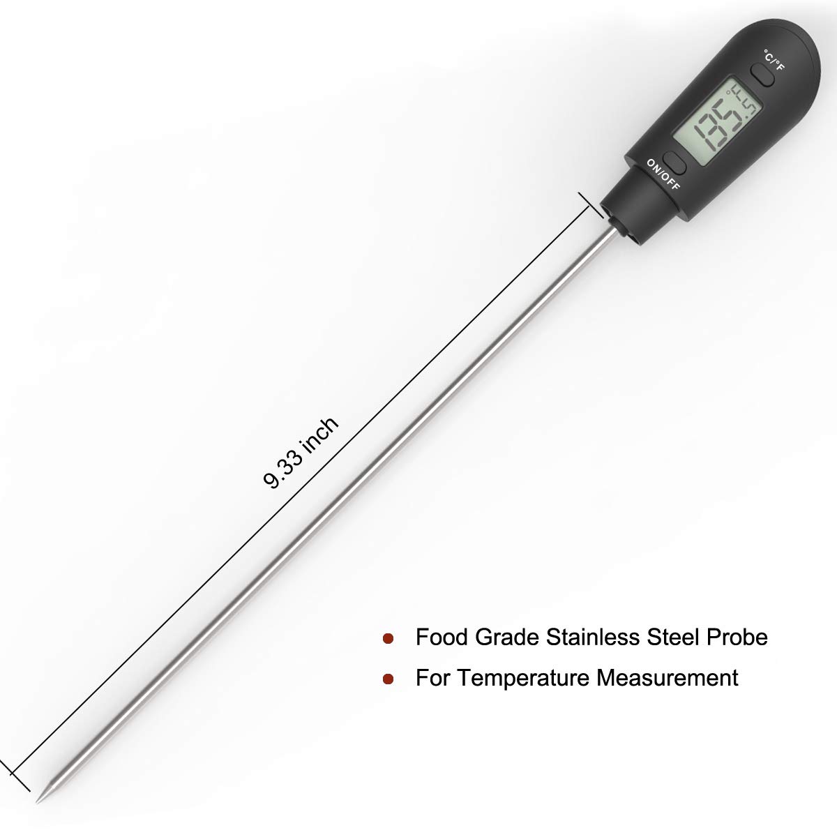 Efeng Silicone Candy Thermometer Spatula with Pot Clip - Built-in Digital Thermometer for Chocolate, Candy, Creams, Sauces, Jams & Meat Cooking - Perfect for Baking, Candy Making & Kitchen Use