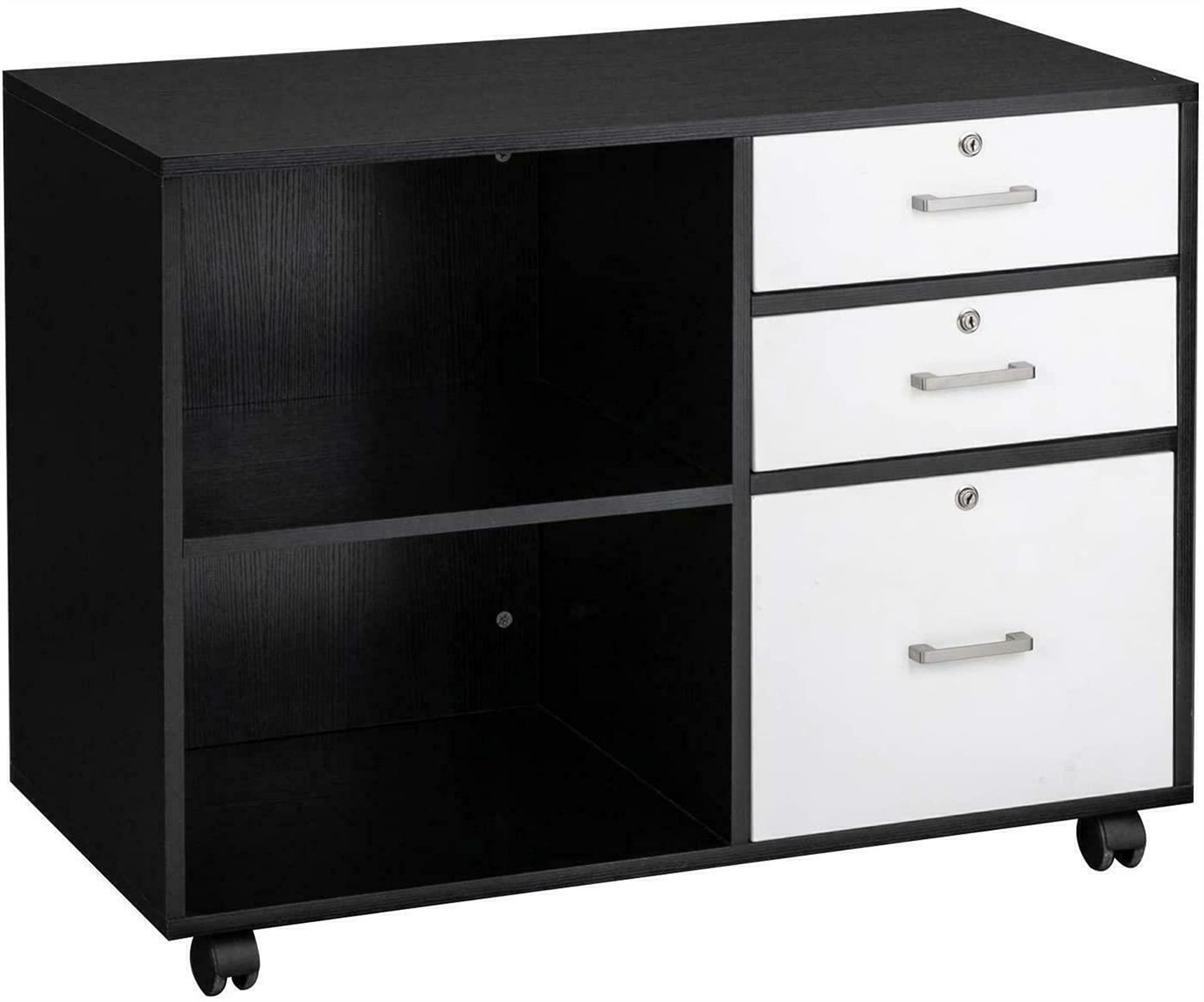 Vertical File Cabinet - 3 Drawer Wooden Storage Cabinet for Home & Office Organization | Perfect for Documents, Files & Office Supplies Storage