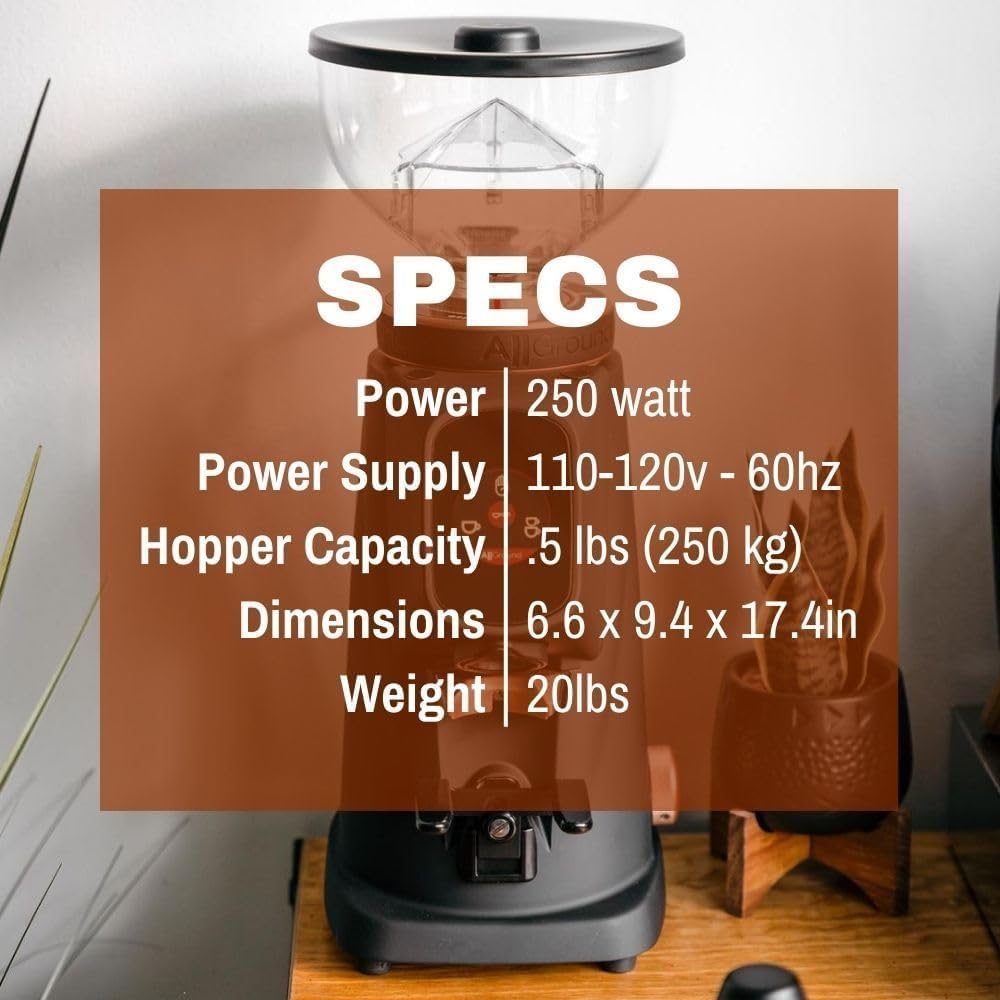 Premium Fiorenzato AllGround Home Coffee Grinder - Italian-Made Electric Burr Grinder for Espresso, Drip & French Press - Perfect for Kitchen, Office & RV Use (Blue)