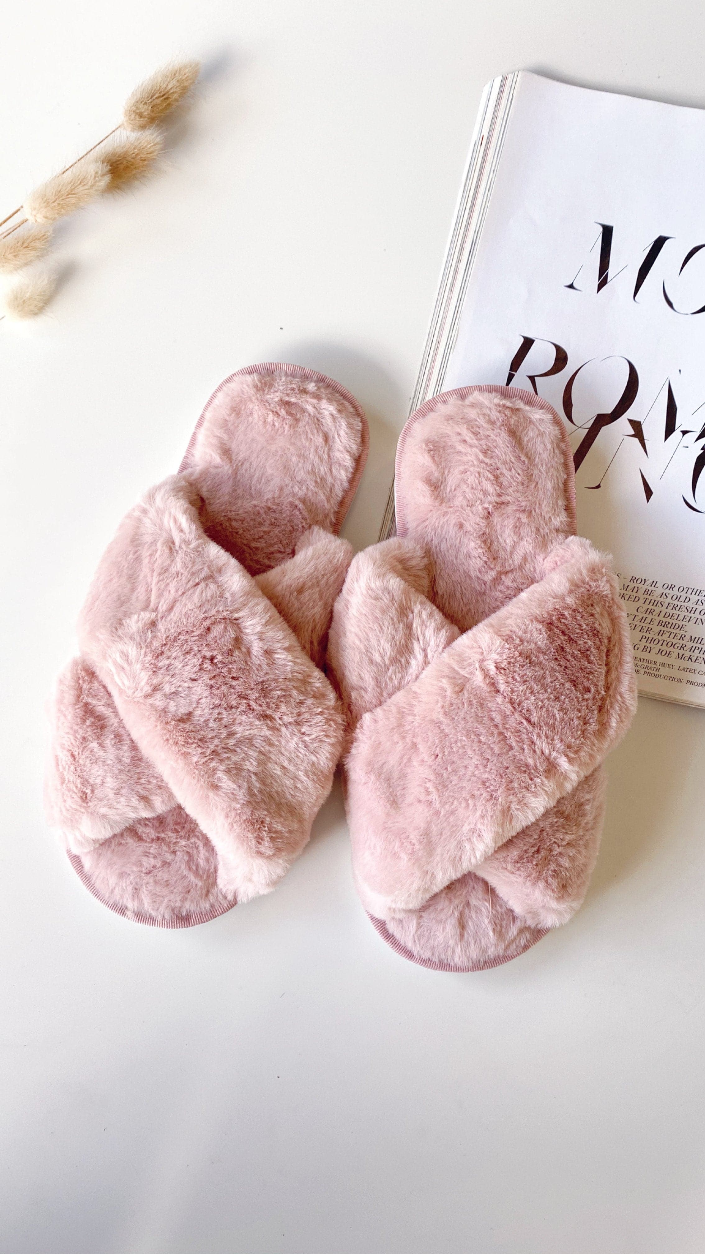 Jessica Women's Fluffy Slippers - Soft Light Pink House Shoes for Indoor Comfort, Lounge Wear & Cozy Home Relaxation