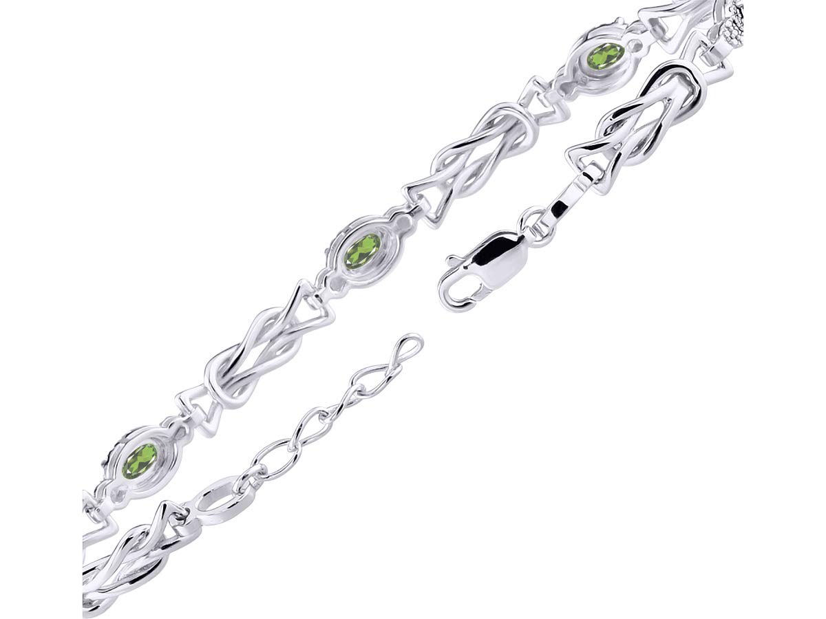 Rylos Sterling Silver Love Knot Tennis Bracelet for Women - Adjustable 7