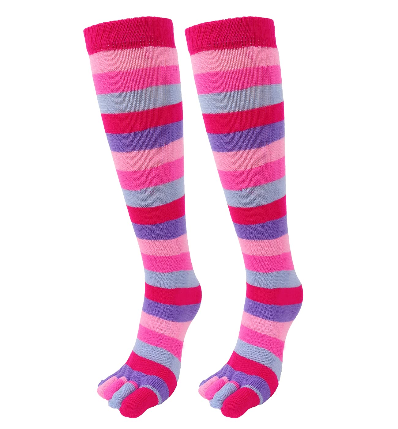 Benefeet Knee High Toe Socks - Colorful Rainbow Striped for Women & Men - Perfect for Yoga & Gifts