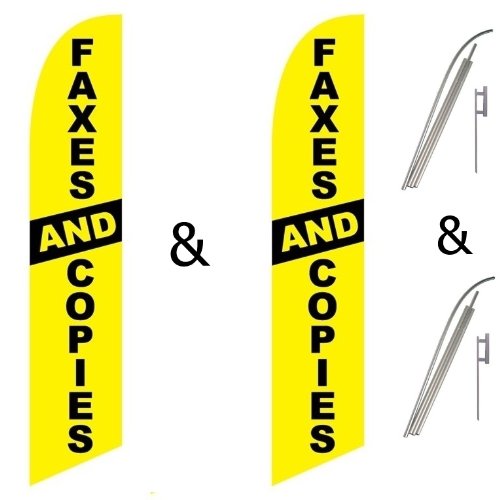Twin Pack Swooper Flags & Pole Kits - Yellow & Black - Perfect for Sporting Events, Parades, and Outdoor Advertising