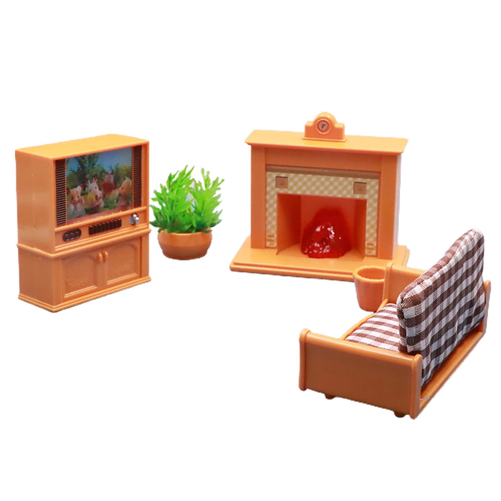 DIY Miniature Dollhouse Furniture Set - Lovely Plastic Living Room Model for Micro Landscape & DIY Crafts | Perfect for Dollhouse Decor, Miniature Displays & Creative Gifts