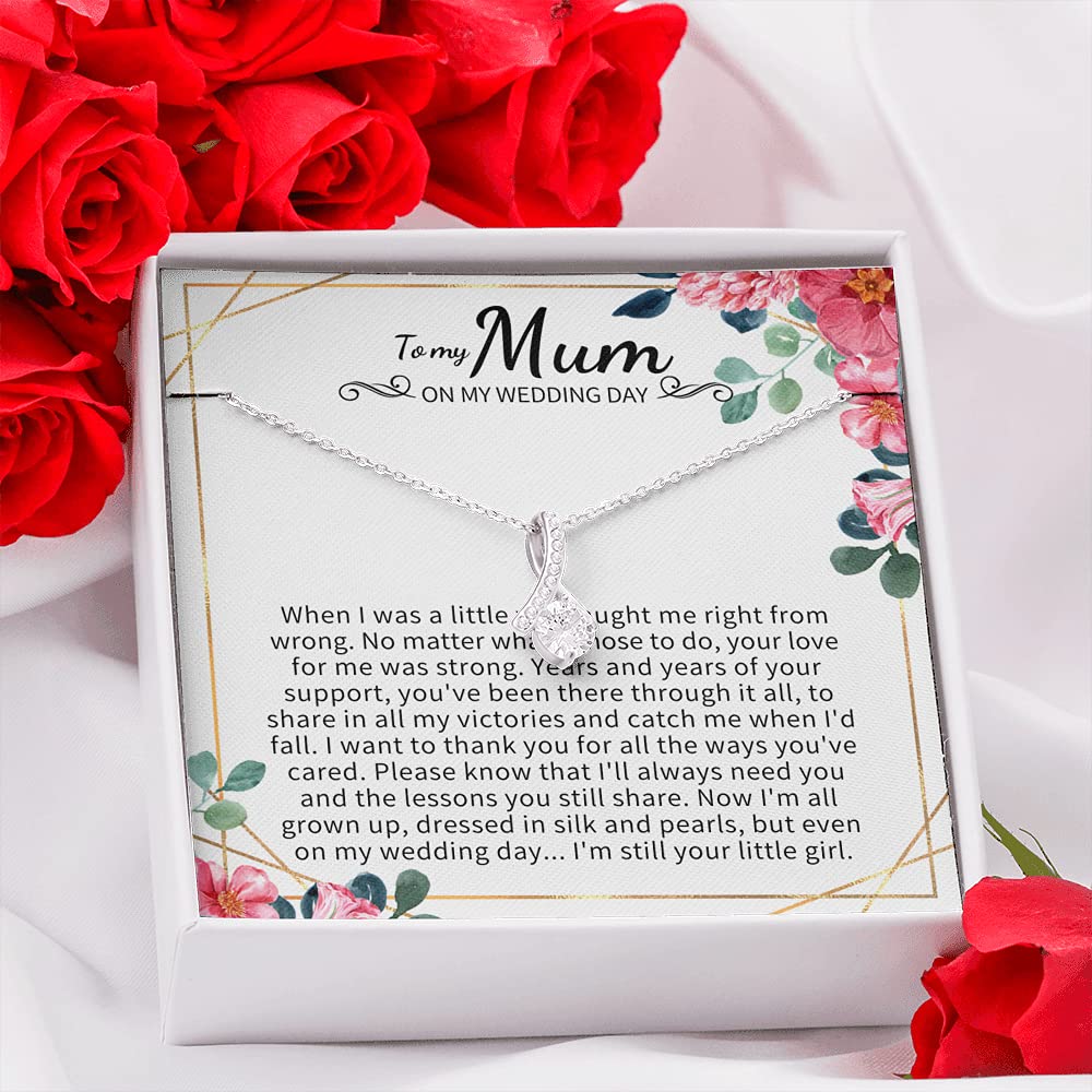 Elegant Mother of the Bride Necklace - Heartfelt Gift from Daughter or Bride | Sterling Silver Jewelry for Wedding Day & Special Occasions