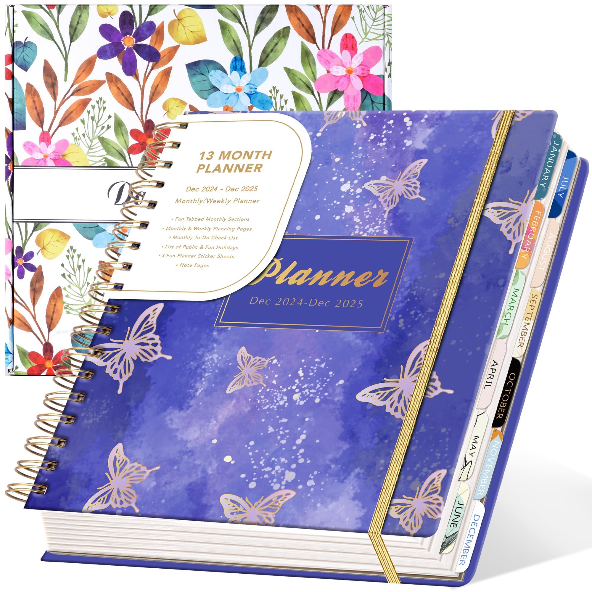 2025 Weekly & Monthly Planner - Spiral Bound Hardcover Calendar (Dec 2024-Dec 2025) | 8.3
