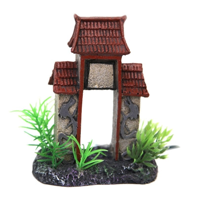 Aqua One Betta Square Column Arch with Roof 10cm - Decorative Fish Tank Ornament for Bettas, Goldfish & Tropical Fish - Perfect for Aquarium Decor & Fish Hiding Spots