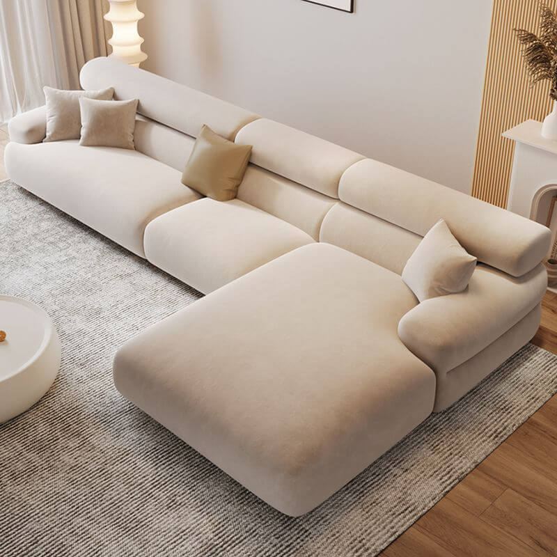 L-Shaped Right/Left Hand Facing Reclining Sofa with Concealed Support - Modern Living Room Furniture for Home Theater & Family Relaxation