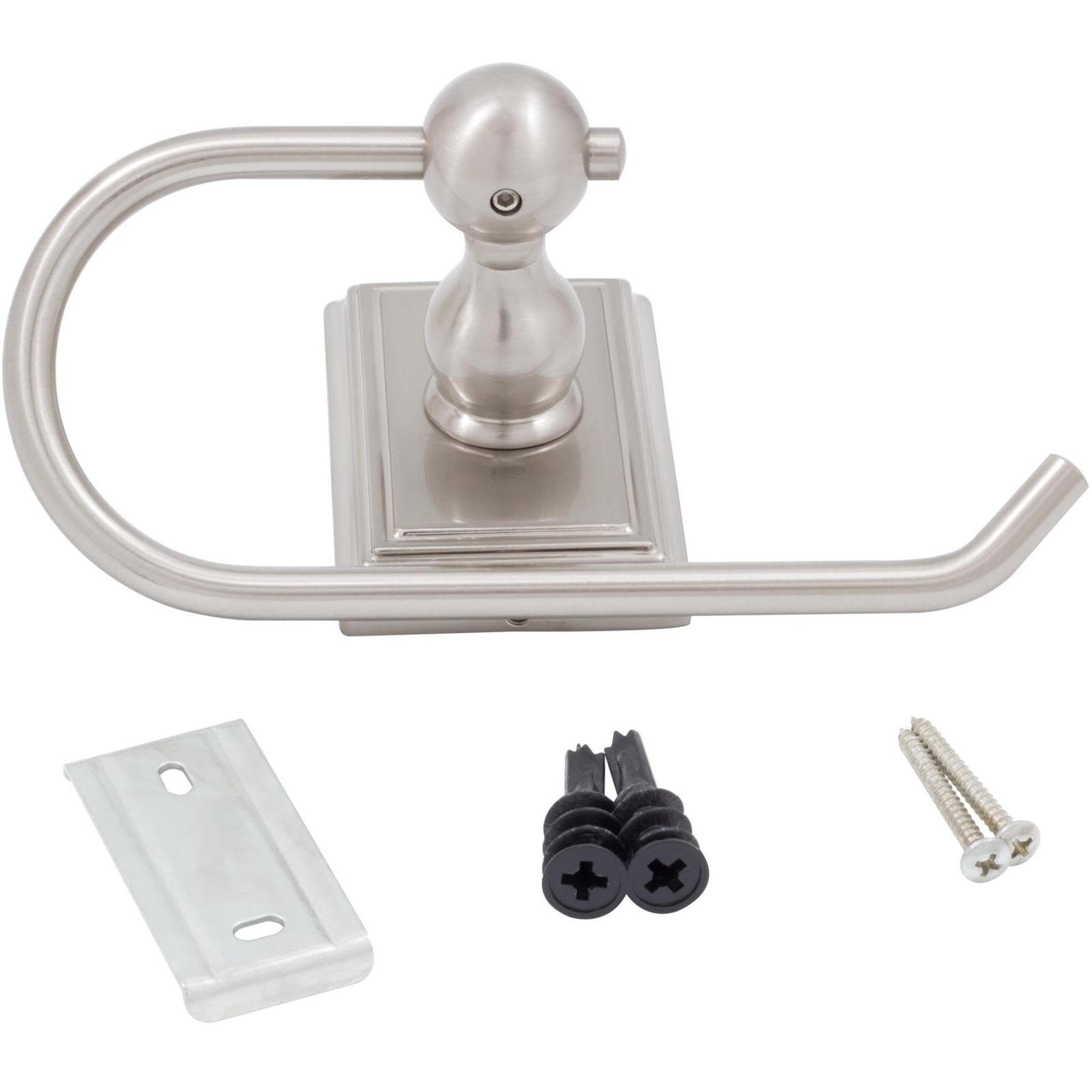 Stone Harbor Hardware Westwood European Paper Holder in Satin Nickel - Elegant Bathroom & Kitchen Towel Holder for Home Decor