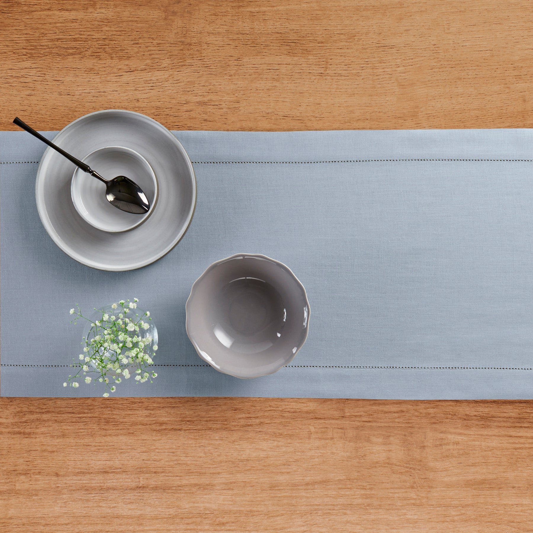 Elegant Classic Hemstitch Table Runner - 12x72 Inch White Linen Table Decor for Dining Room, Wedding & Holiday Parties - Perfect for Farmhouse, Rustic & Boho Home Decor