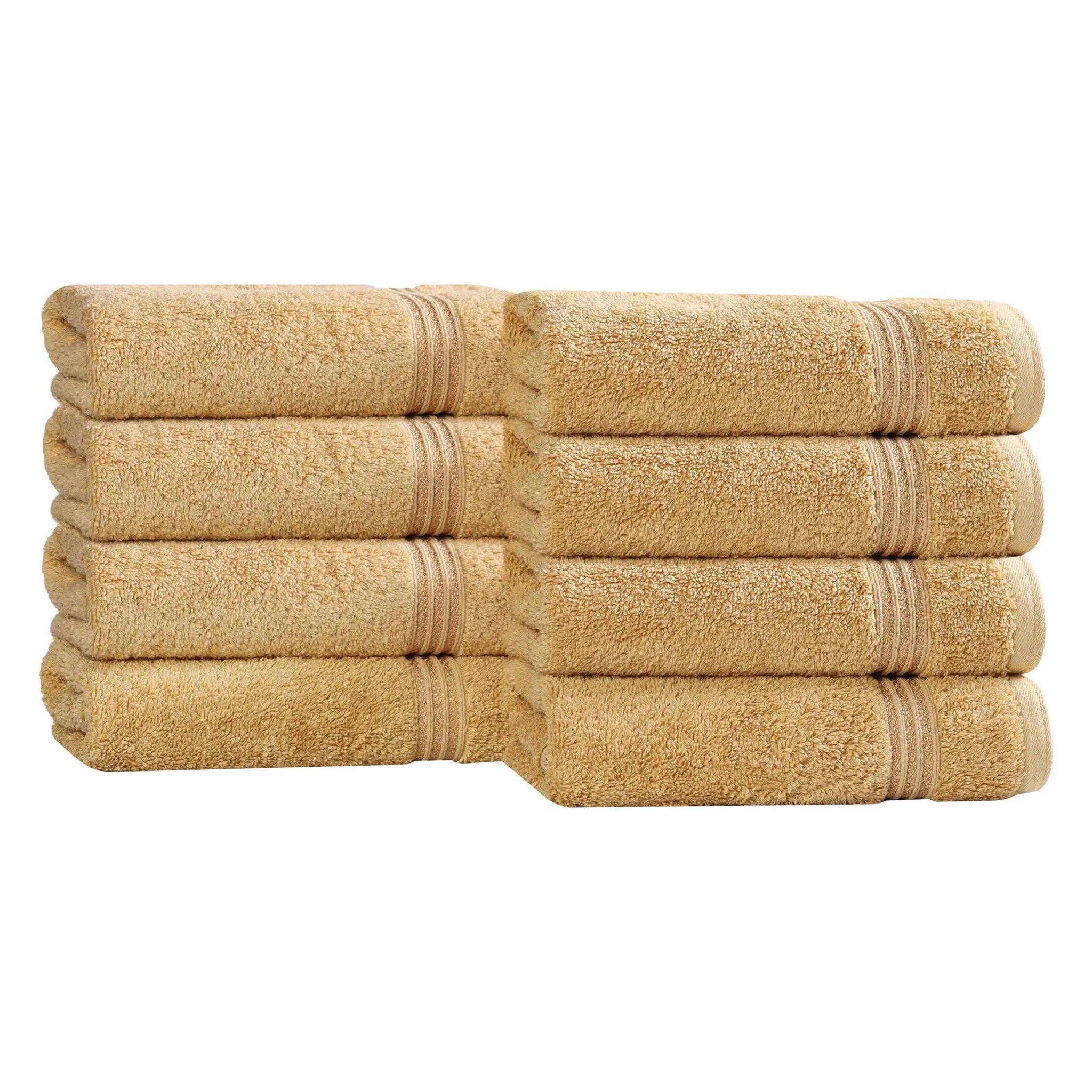 Premium 100% Egyptian Cotton Plush Hand Towels - Ultra Soft & Absorbent Bath Towel Set of 8 for Bathroom, Kitchen & Spa Luxury (24x16 Inches)