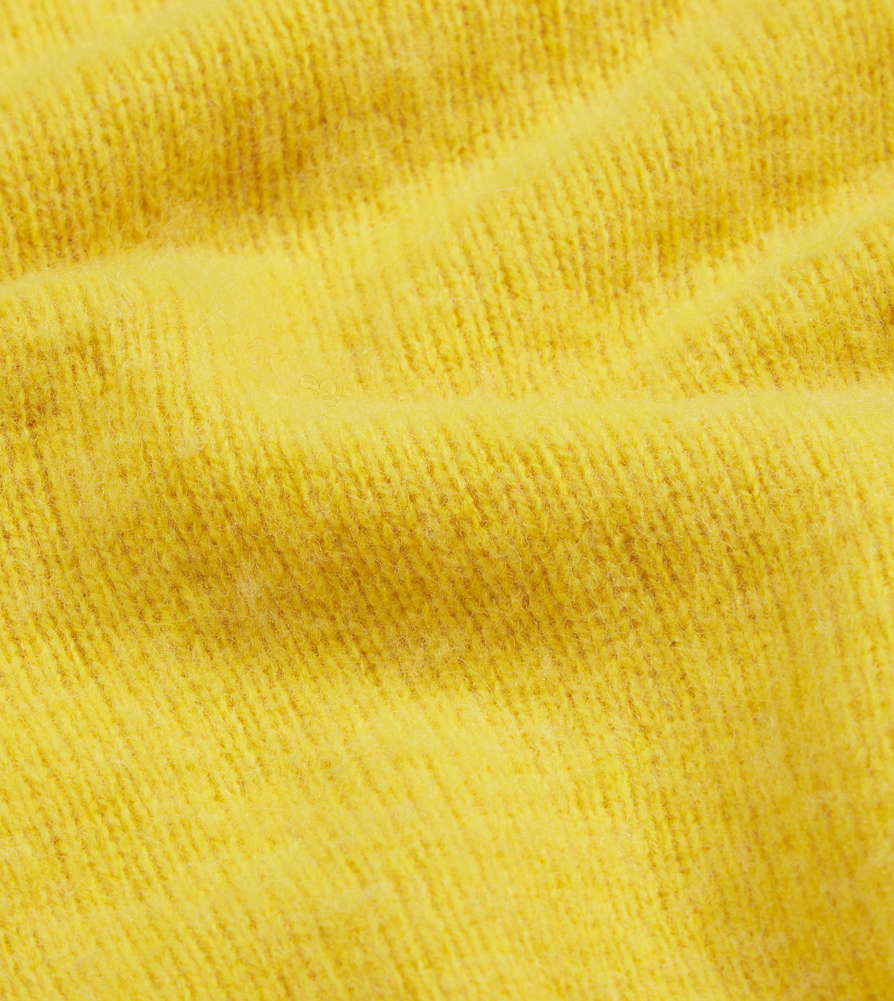 Canary Yellow Brushed Shetland Wool Crewneck Sweater for Women - Soft Winter Knit Pullover for Casual Wear & Holiday Outfits