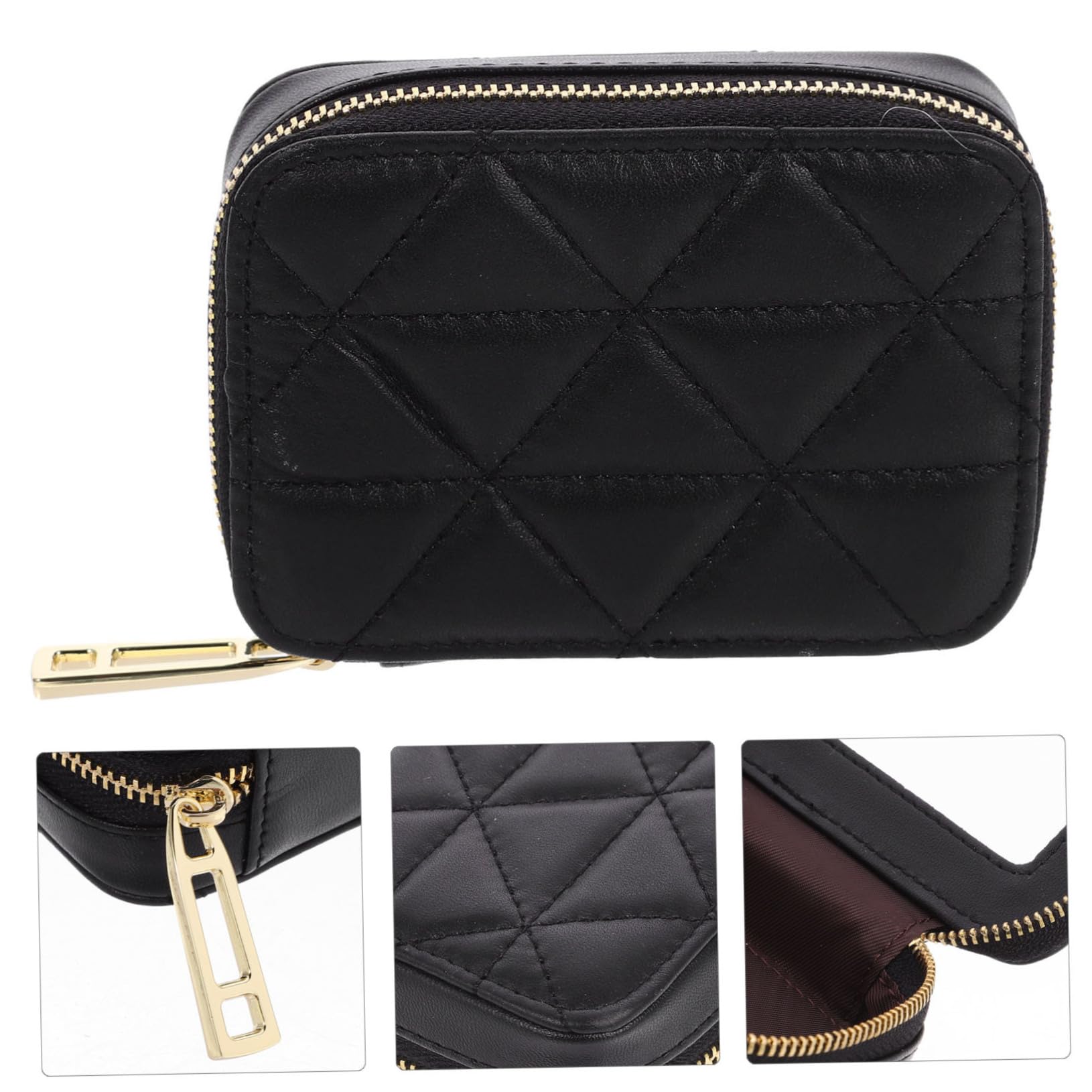 Premium Cowhide Makeup Bag with Mirror - Travel Cosmetic Organizer for Lipstick, Lip Gloss & Beauty Essentials | Stylish Small Storage Purse for Women & Girls | Perfect for Travel, Home & Daily Use