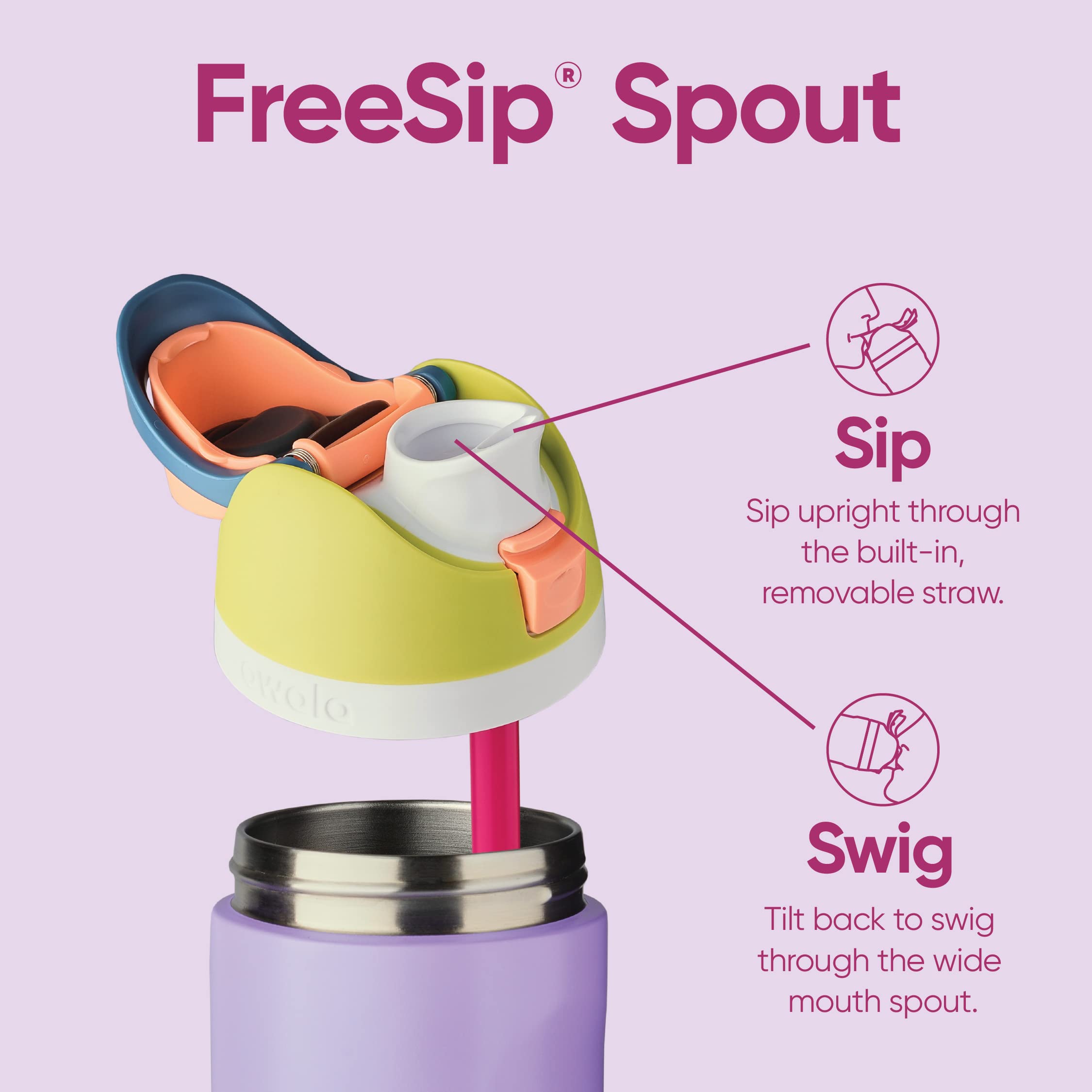 Owala FreeSip Insulated Stainless Steel Water Bottle with Straw - 32oz BPA-Free Leak Proof Sports Water Bottle for Gym, Hiking & Travel - Keeps Drinks Cold 24Hrs/Hot 12Hrs - Very Very Dark Color